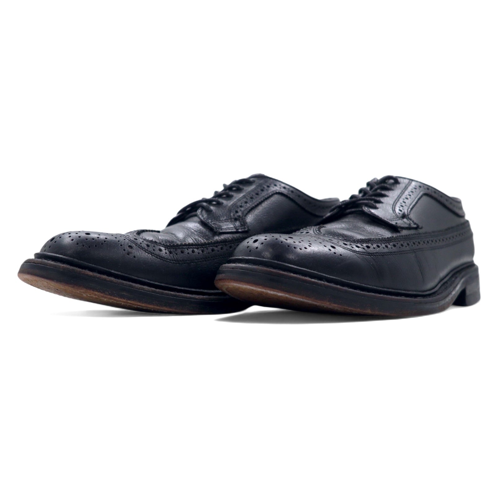 BARCLAY Wingtip Medallion Country Shoes Scarpe Eleganti 27cm Nero Pelle
