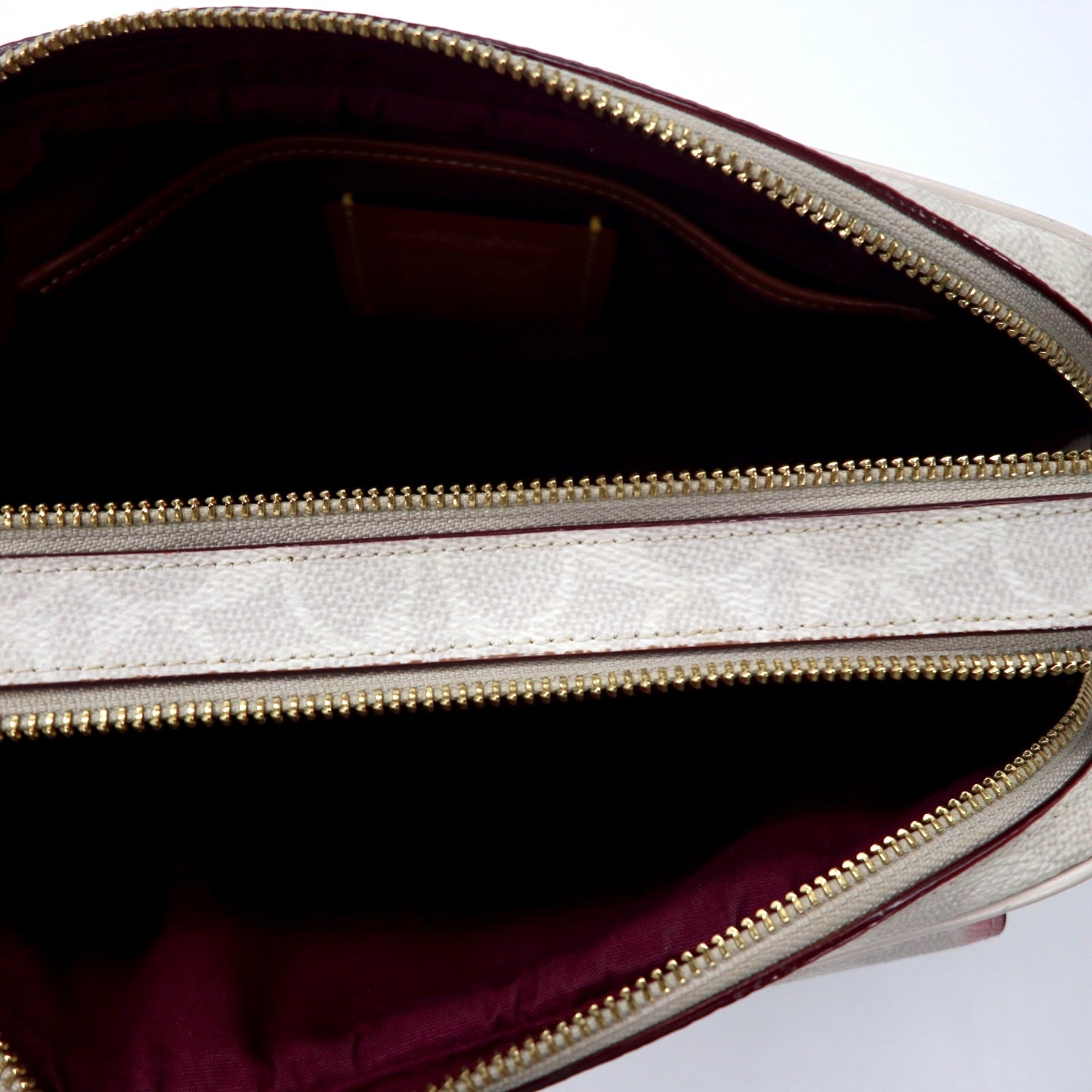 COACH Signature Camera Bag Borsa a Tracolla Bianco PVC Pelle B2032-640
