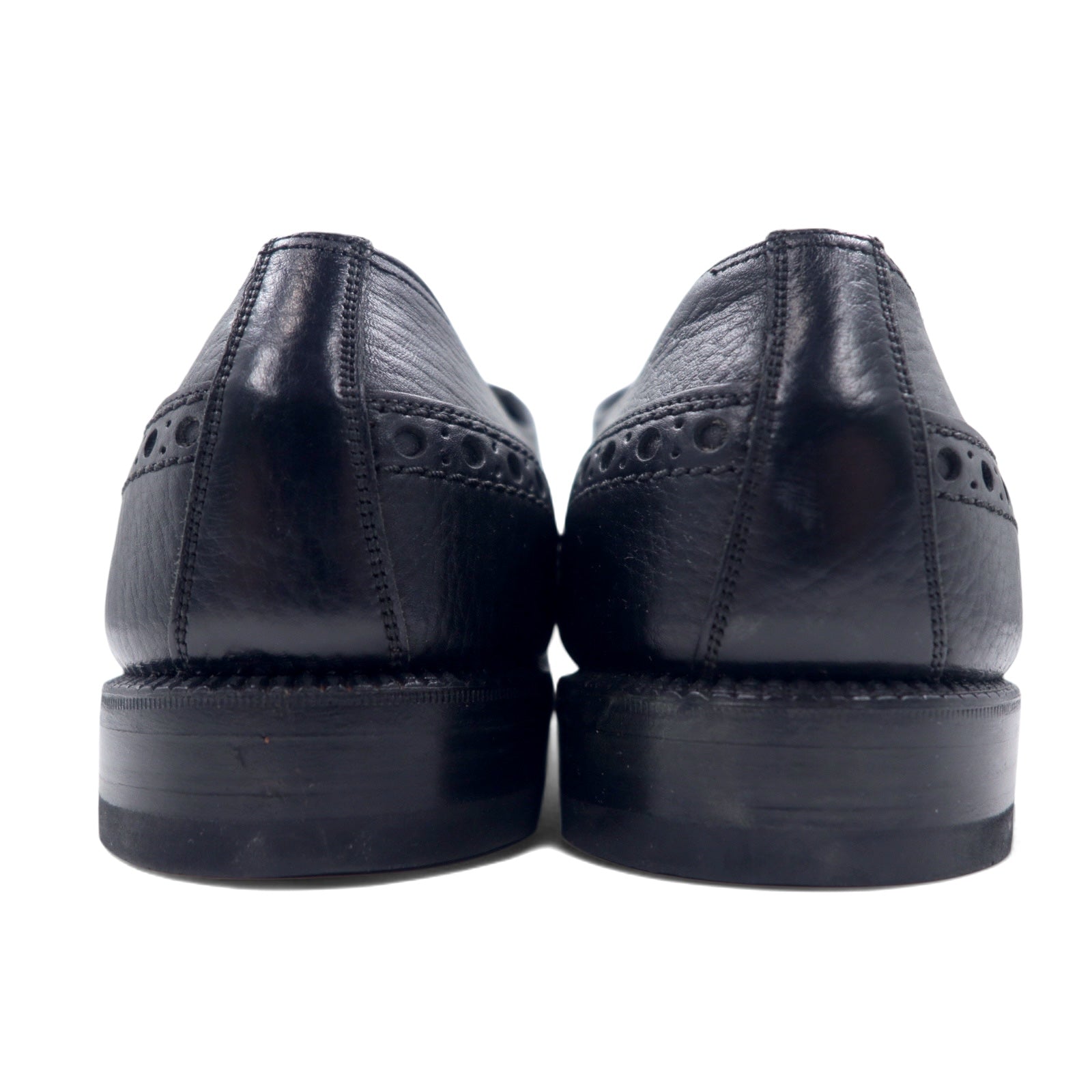 The Saxon by FLORSHEIM anni '60 wingtip scarpe eleganti 27.5cm nere pelle bottalata deadstock nuove