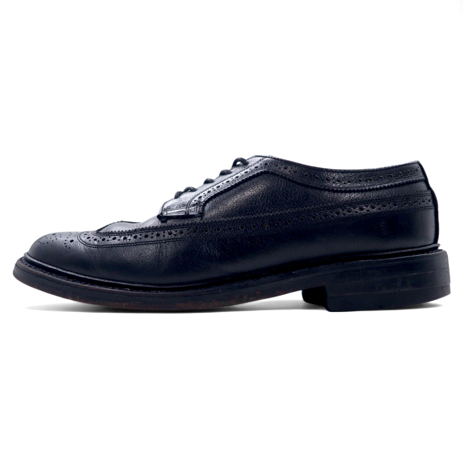 BARCLAY Wingtip Medallion Country Shoes Scarpe Eleganti 27cm Nero Pelle
