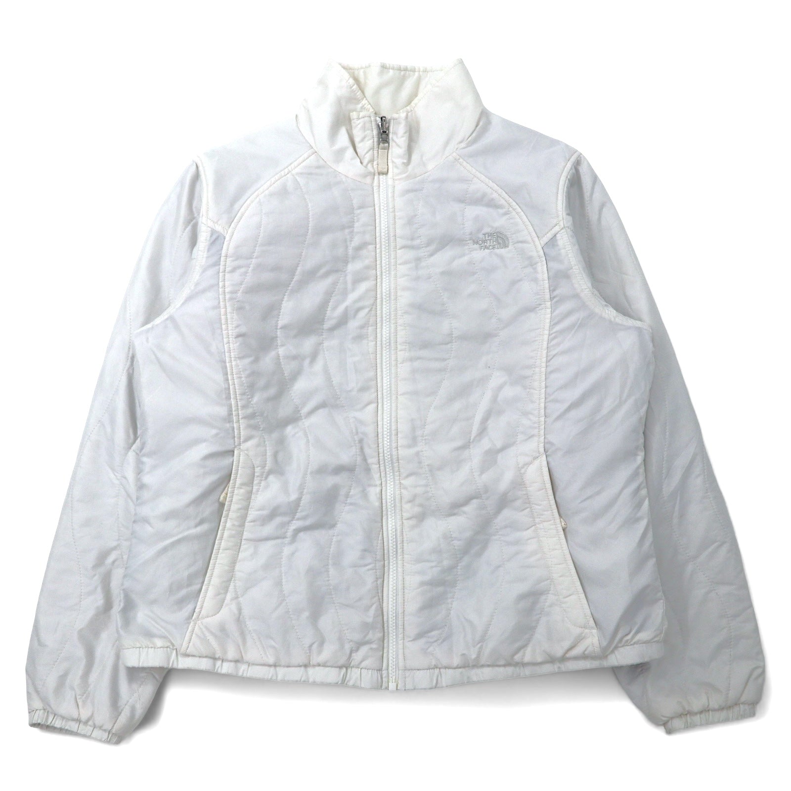 THE NORTH FACE Giacca imbottita trapuntata XL bianca in nylon con imbottitura e logo ricamato