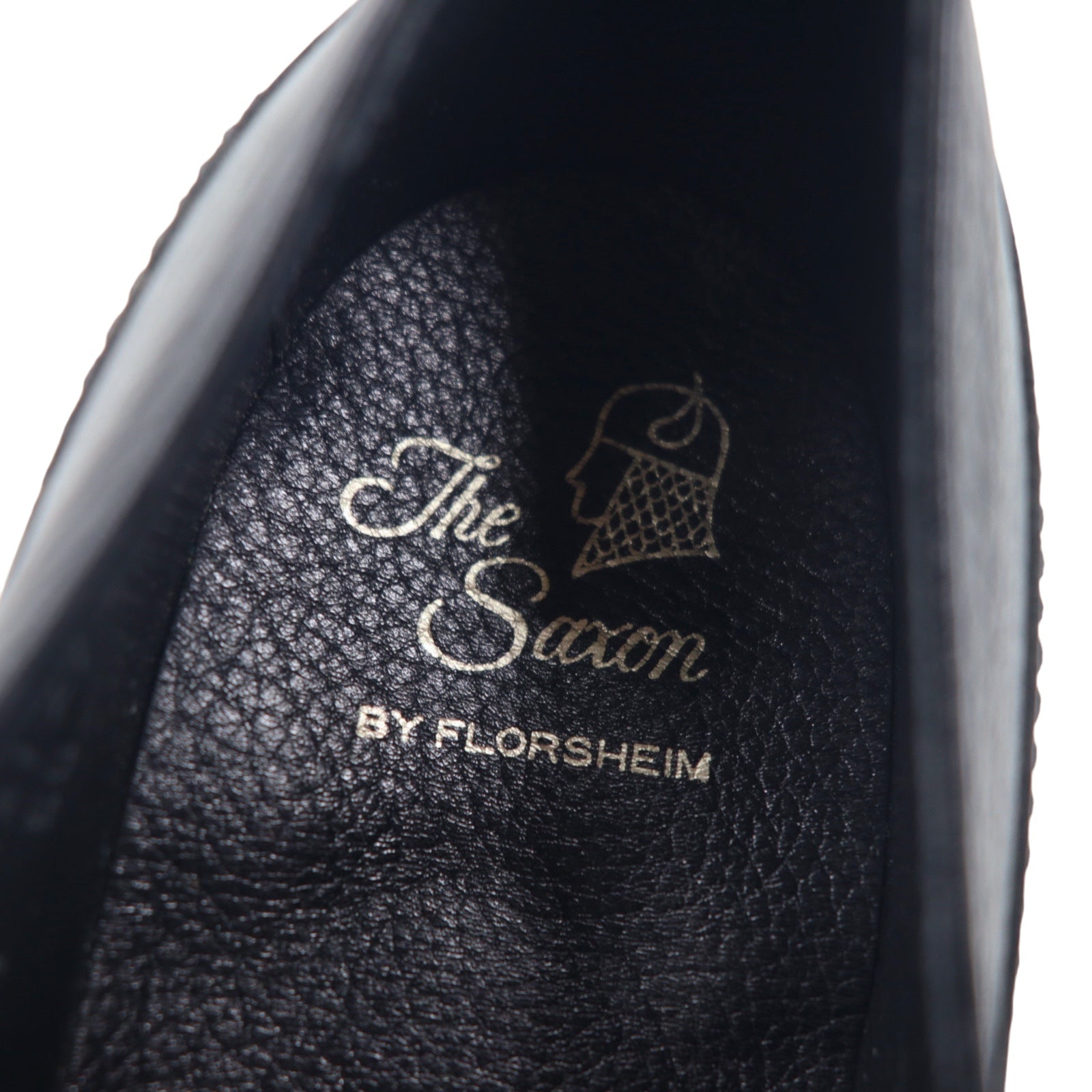 The Saxon by FLORSHEIM anni '60 wingtip scarpe eleganti 27.5cm nere pelle bottalata deadstock nuove