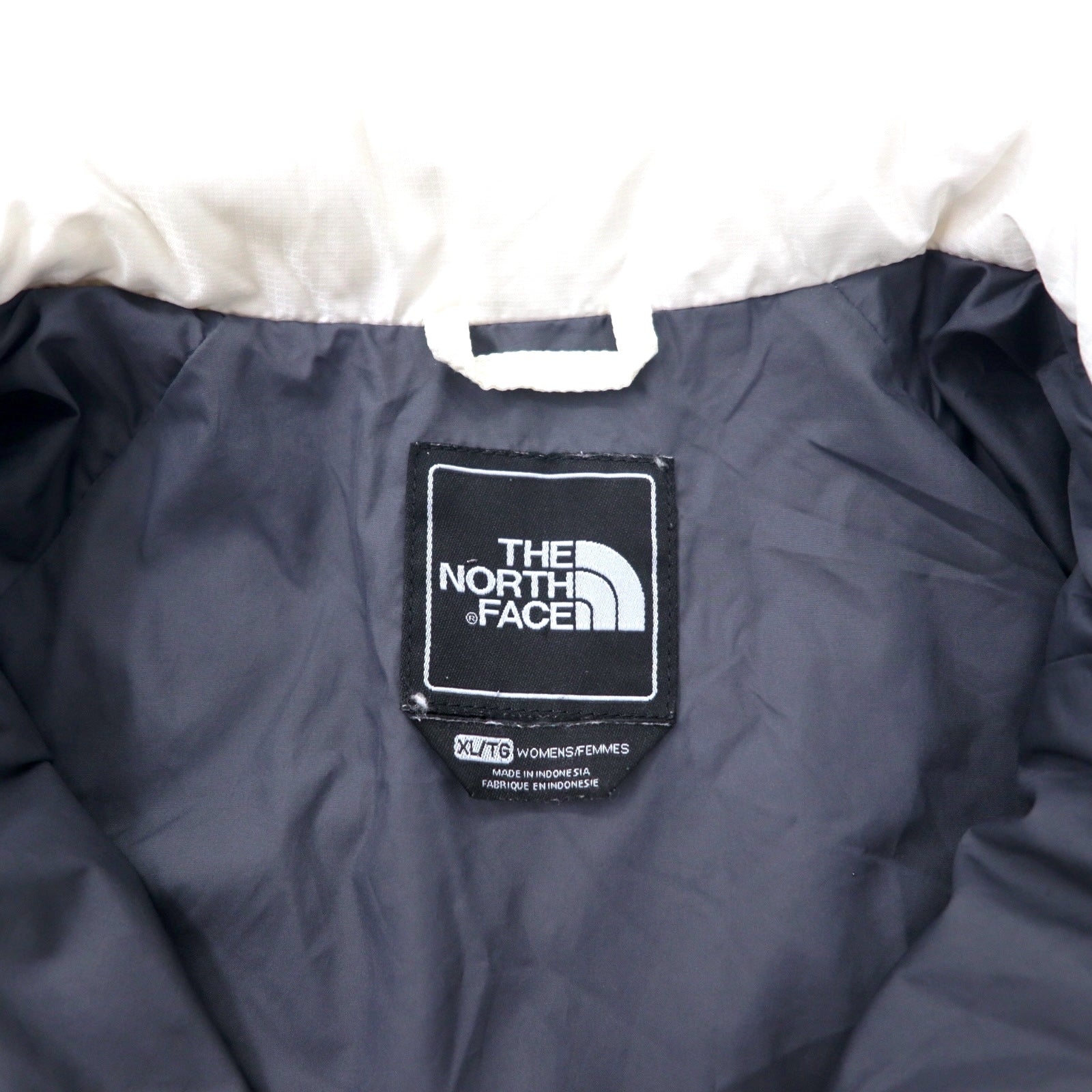 THE NORTH FACE Giacca imbottita trapuntata XL bianca in nylon con imbottitura e logo ricamato