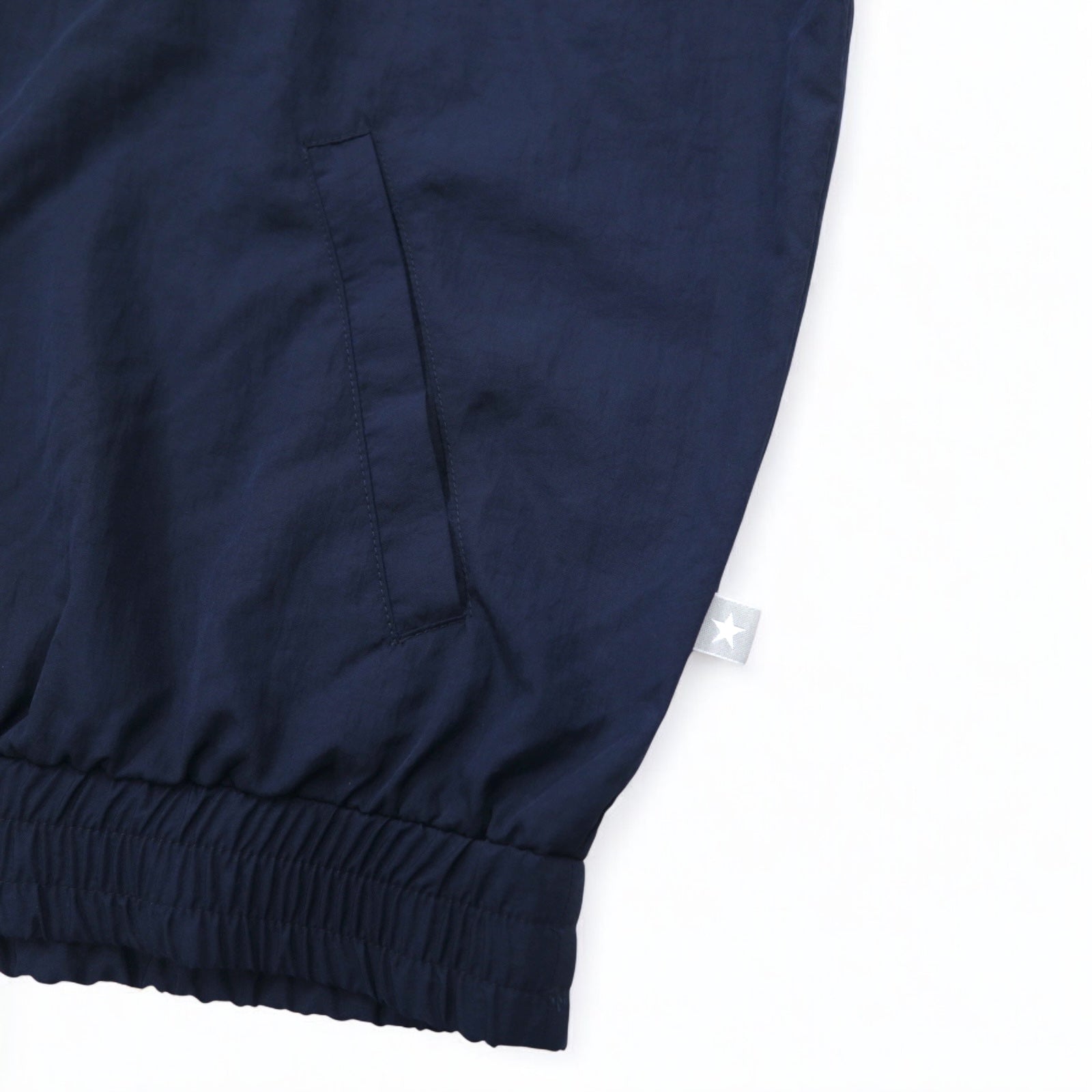 CONVERSE Giacca in nylon a collo alto con mezza zip M Blu Marino Tricolore