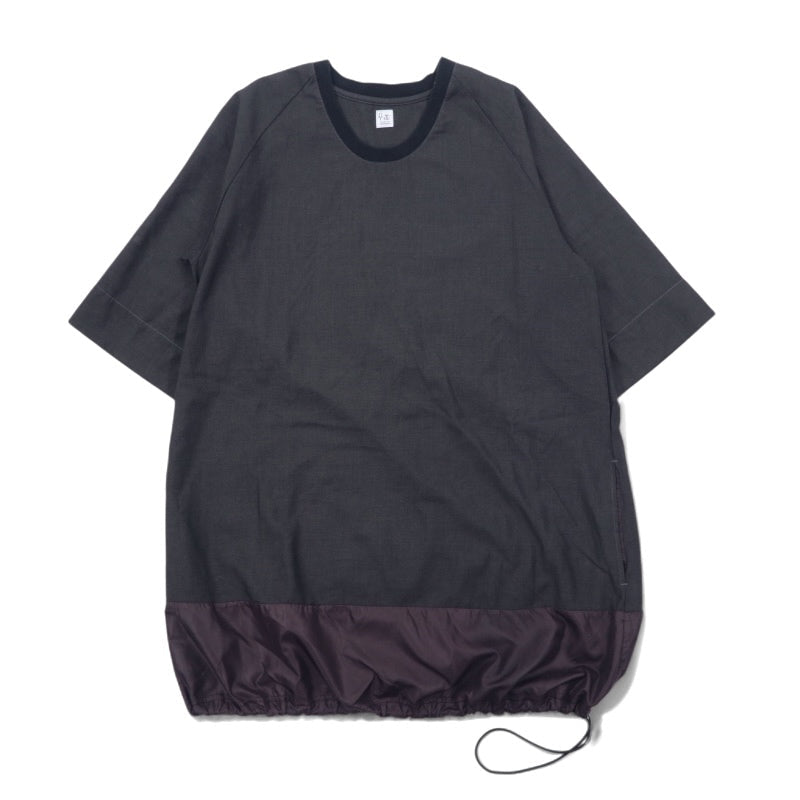RYU ポンチョシャツ ドローコード Tシャツ FREE グレー ポリエステル レーヨン 異素材切り替え 日本製