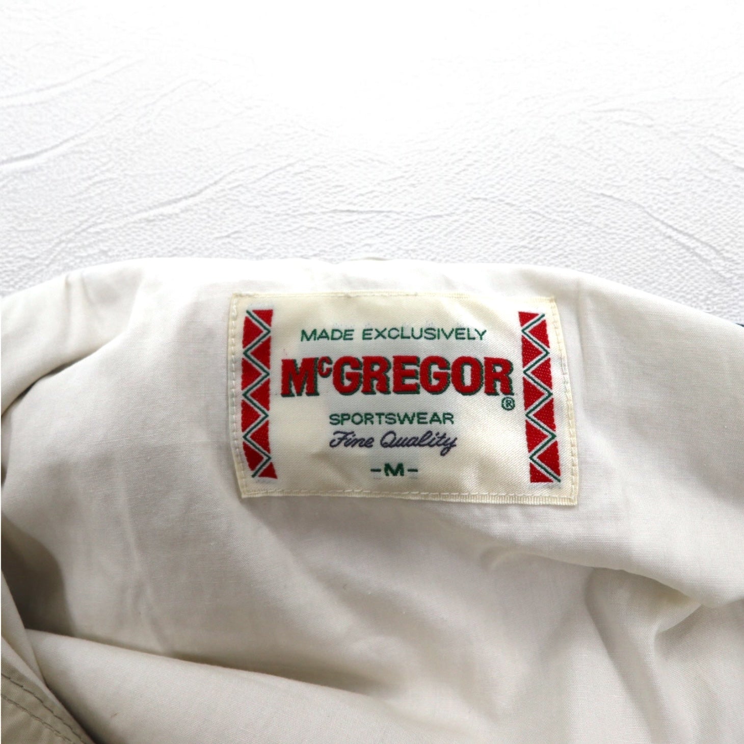 McGREGOR Anni '90 Giacca a vento M Beige Coulisse Cappuccio staccabile