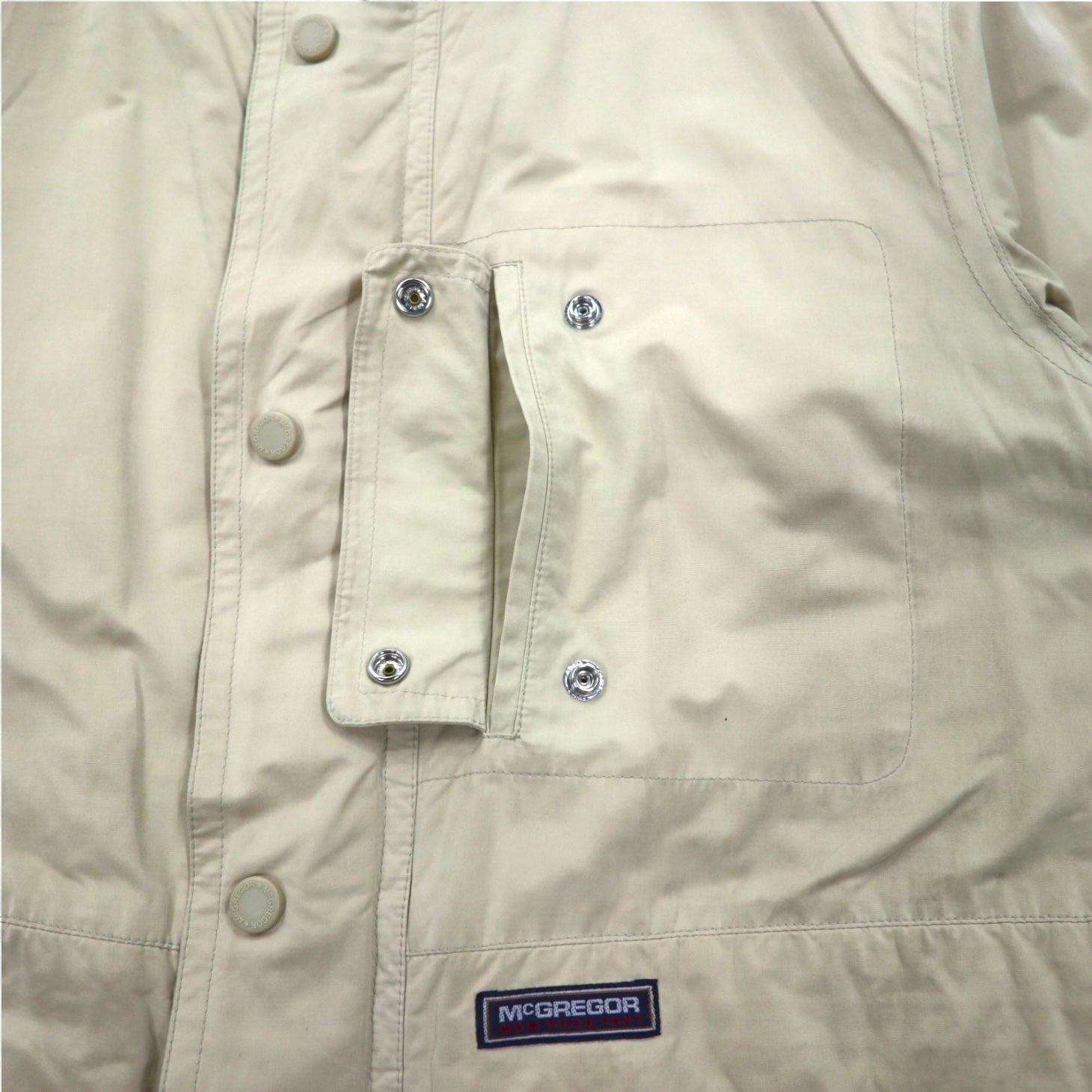 McGREGOR Anni '90 Giacca a vento M Beige Coulisse Cappuccio staccabile