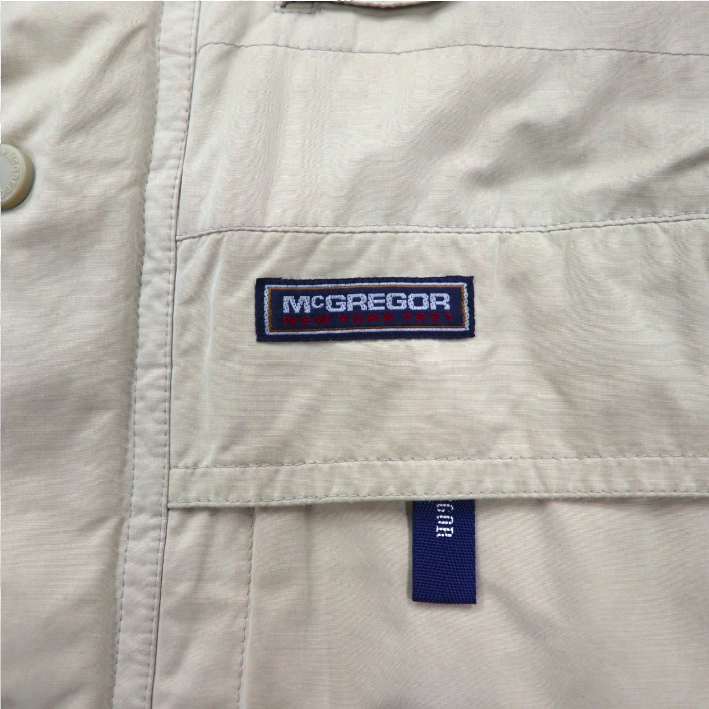 McGREGOR Anni '90 Giacca a vento M Beige Coulisse Cappuccio staccabile