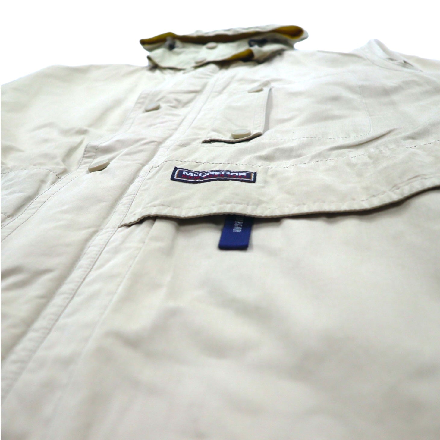 McGREGOR Anni '90 Giacca a vento M Beige Coulisse Cappuccio staccabile