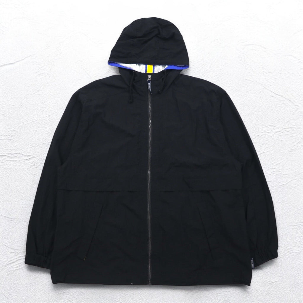 PACIFIC TRAIL (LONDON FOG) Shell Parka Anni '90 Taglia L Nero Nylon Coulisse Prodotto in Sri Lanka