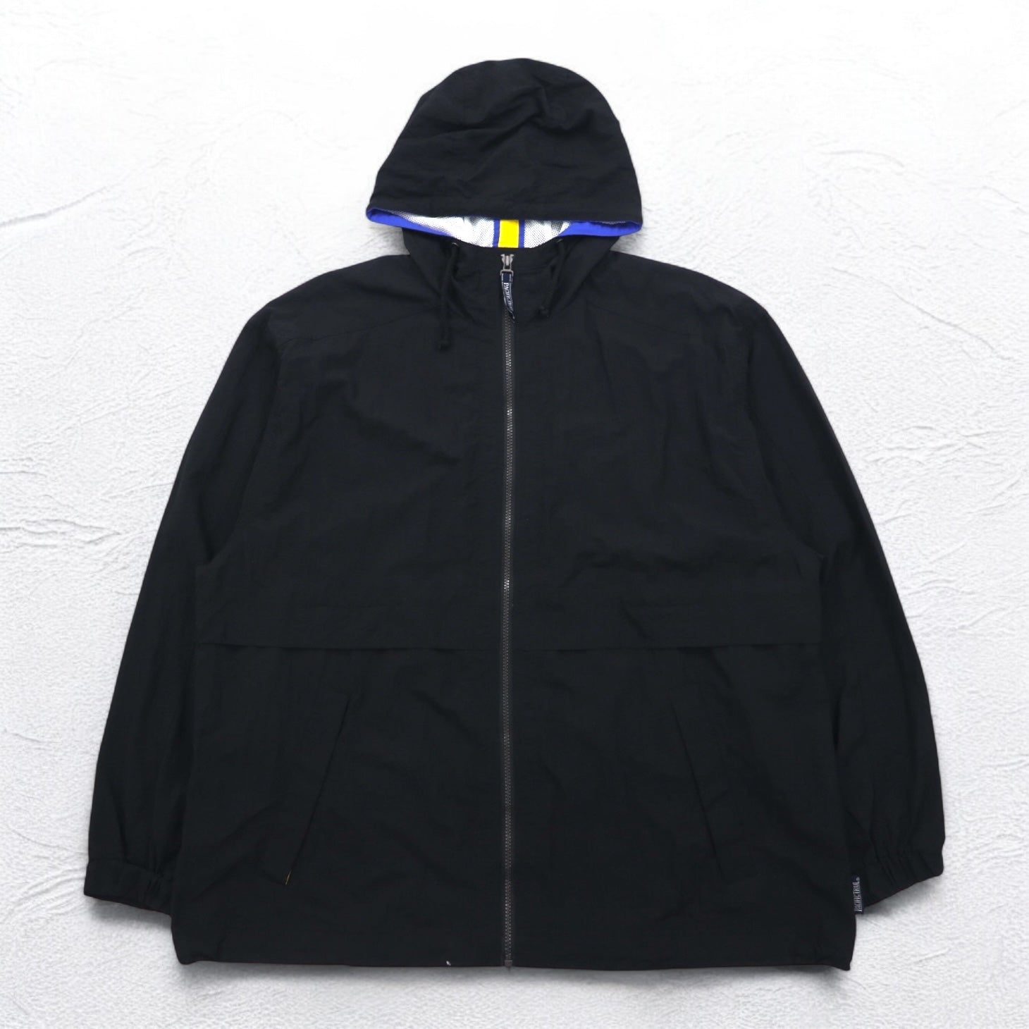 PACIFIC TRAIL (LONDON FOG) Shell Parka Anni '90 Taglia L Nero Nylon Coulisse Prodotto in Sri Lanka