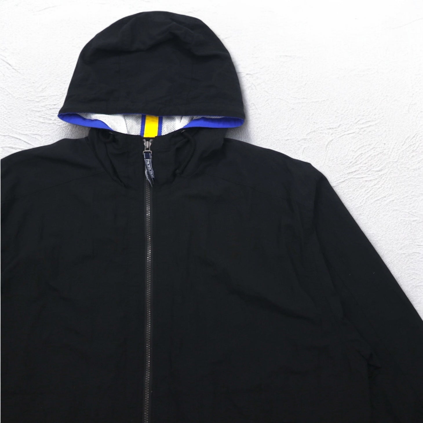 PACIFIC TRAIL (LONDON FOG) Shell Parka Anni '90 Taglia L Nero Nylon Coulisse Prodotto in Sri Lanka