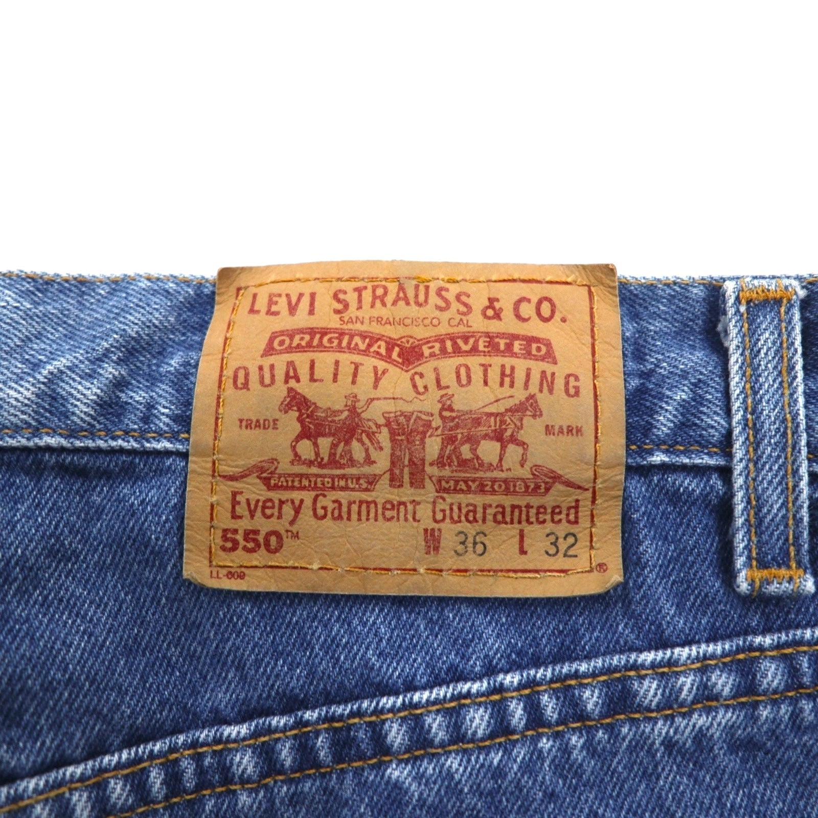 Levi's anni 2000, USA, 550 Baggy Relaxed Fit Tapered Jeans, taglia L, colore indaco, 00550-4891