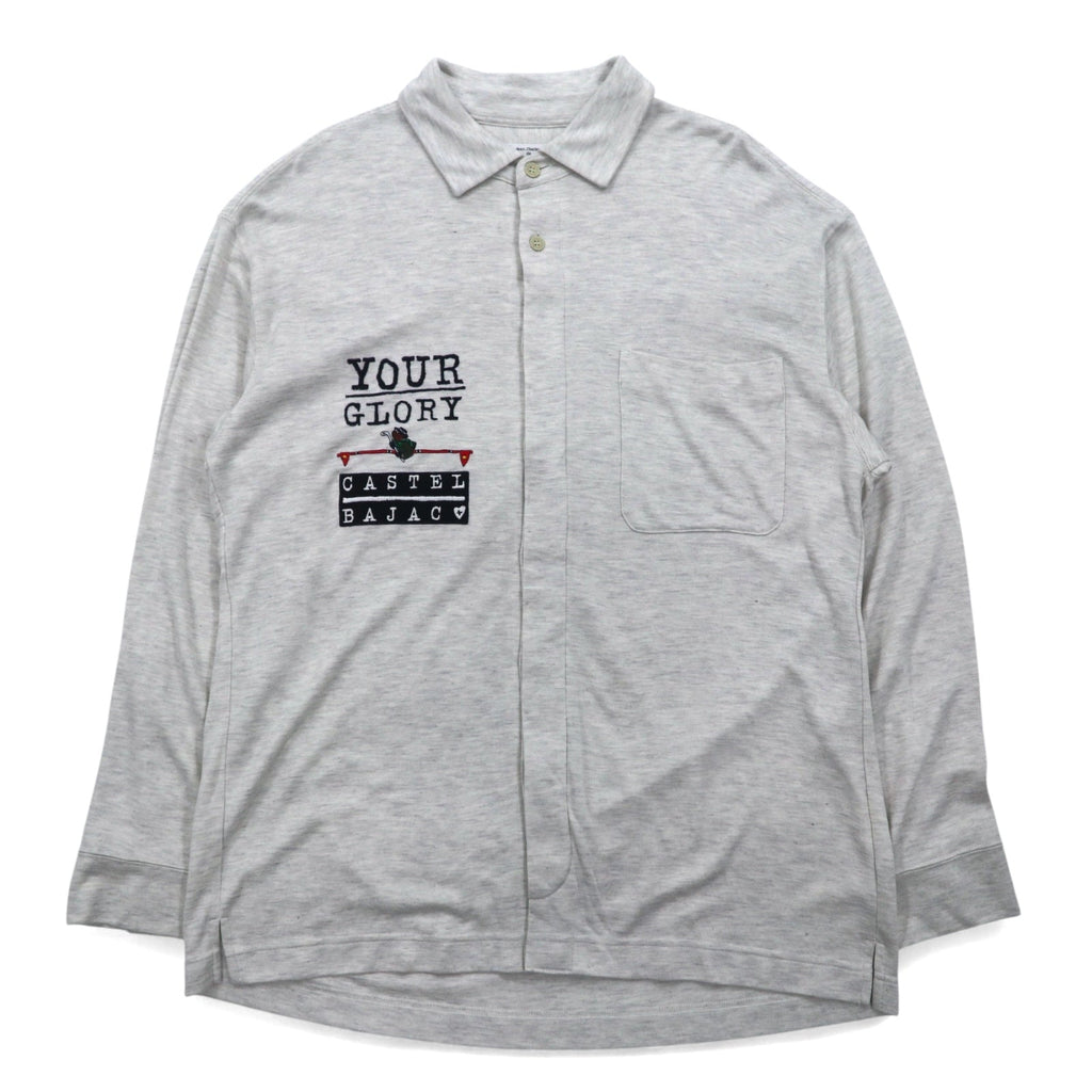 Castelbajac Sport anni '90, camicia in Polynosic, taglia XL, grigio, cotone YOUR GLORY, Made in Japan