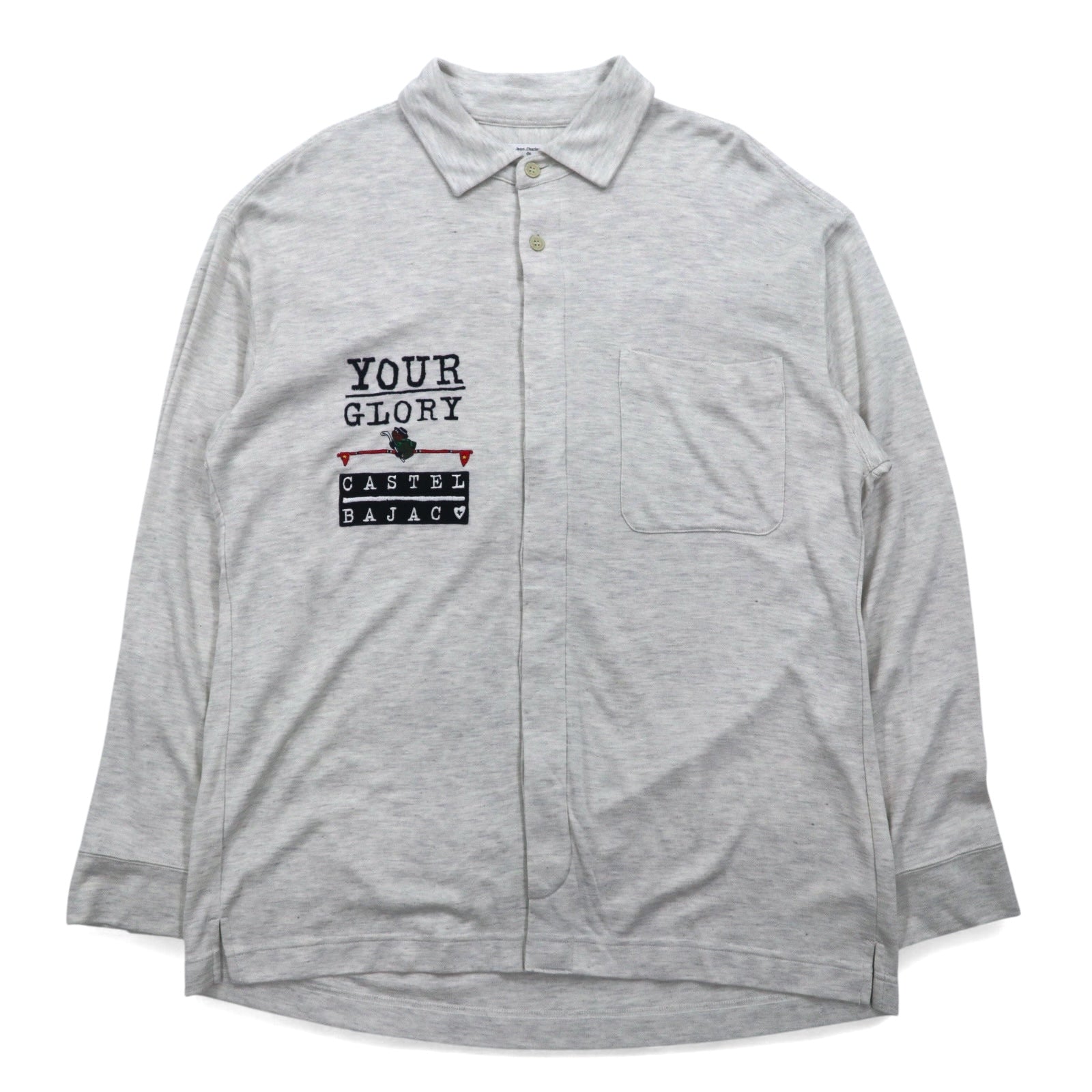 Castelbajac Sport anni '90, camicia in Polynosic, taglia XL, grigio, cotone YOUR GLORY, Made in Japan