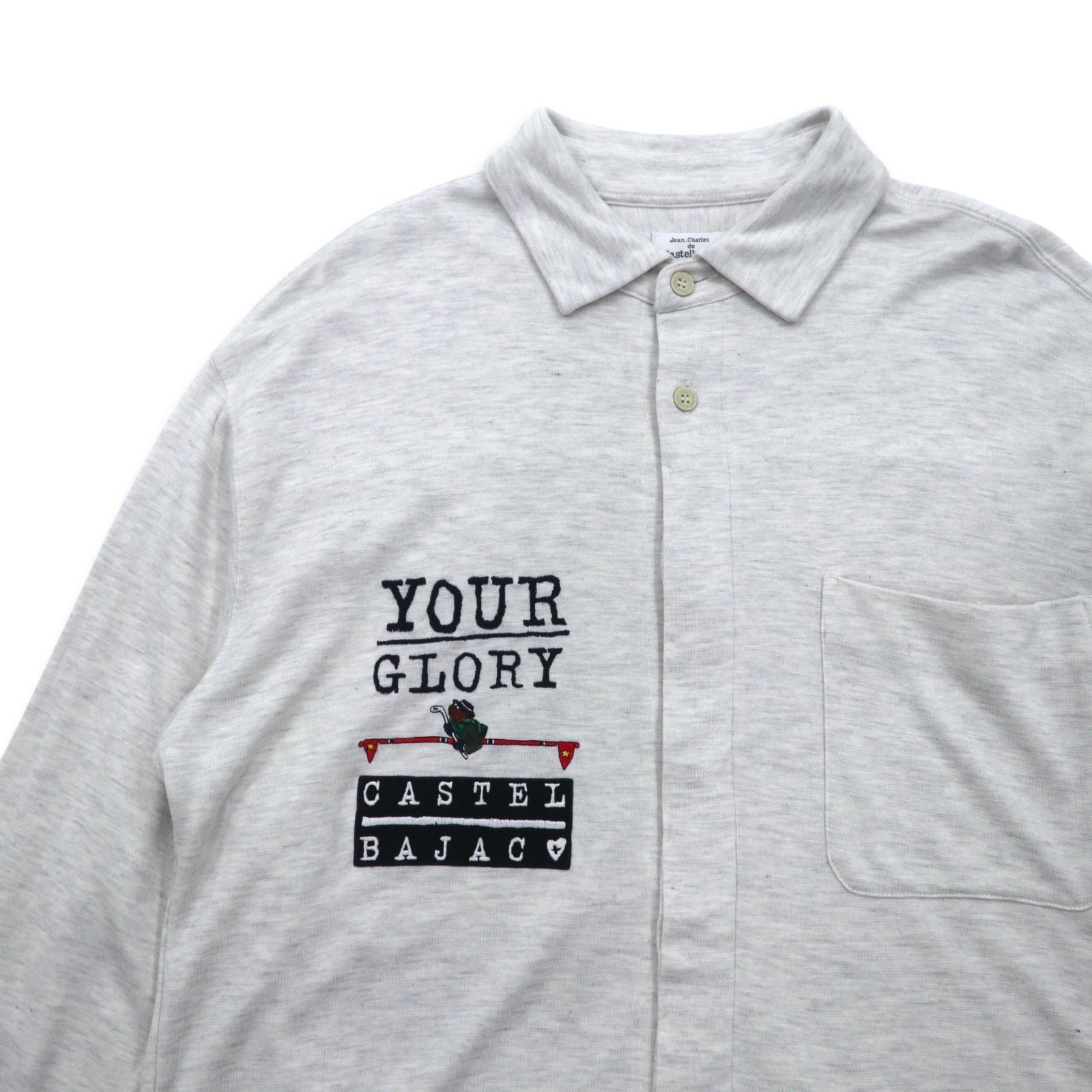 Castelbajac Sport anni '90, camicia in Polynosic, taglia XL, grigio, cotone YOUR GLORY, Made in Japan