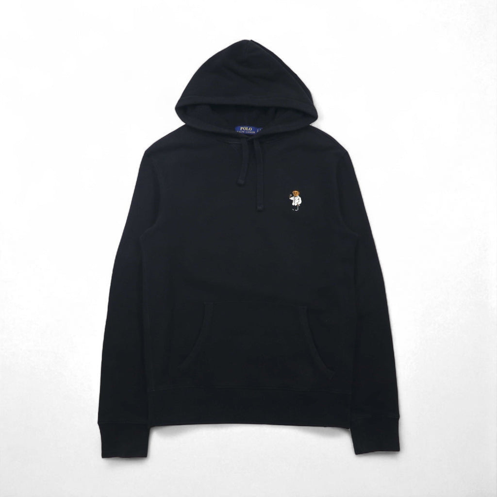 Polo Ralph Lauren ポロベア プルオーバー パーカー S ブラック ワンポイント 刺繍 フロントポケット