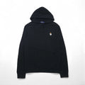 Polo Ralph Lauren ポロベア プルオーバー パーカー S ブラック ワンポイント 刺繍 フロントポケット