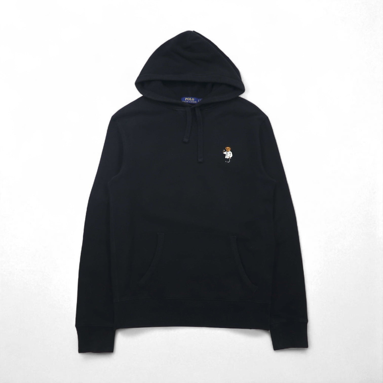 Polo Ralph Lauren ポロベア プルオーバー パーカー S ブラック ワンポイント 刺繍 フロントポケット