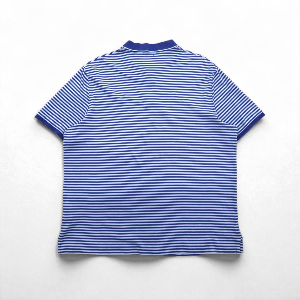 POLO RALPH LAUREN クラシックフィット ボーダー ポロシャツ XL ブルー コットン スモールポニー刺繍