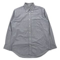 LANVIN CLASSIQUE Anni '90 Camicia button-down S Grigia Cotone a quadri Windowpane