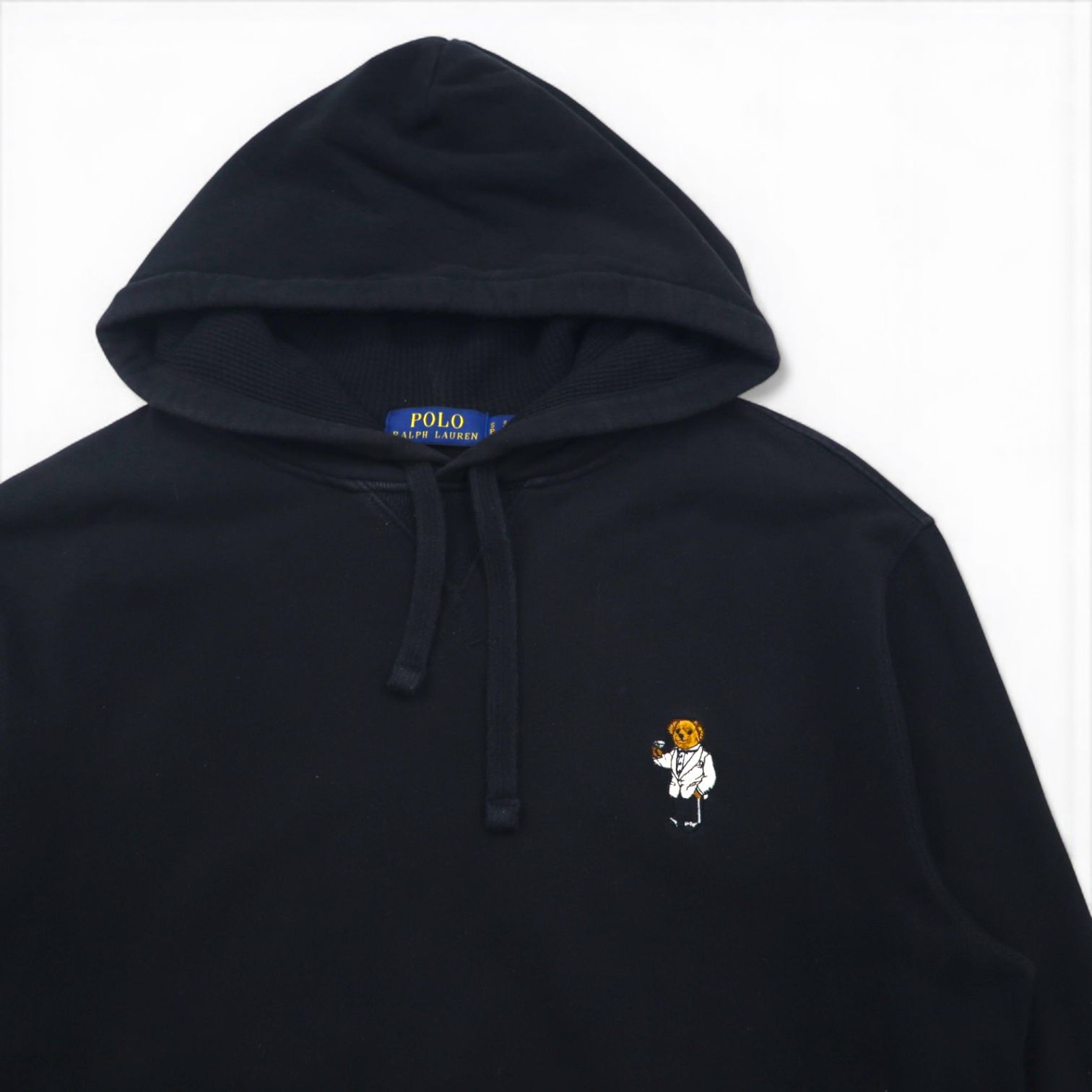 Polo Ralph Lauren ポロベア プルオーバー パーカー S ブラック ワンポイント 刺繍 フロントポケット