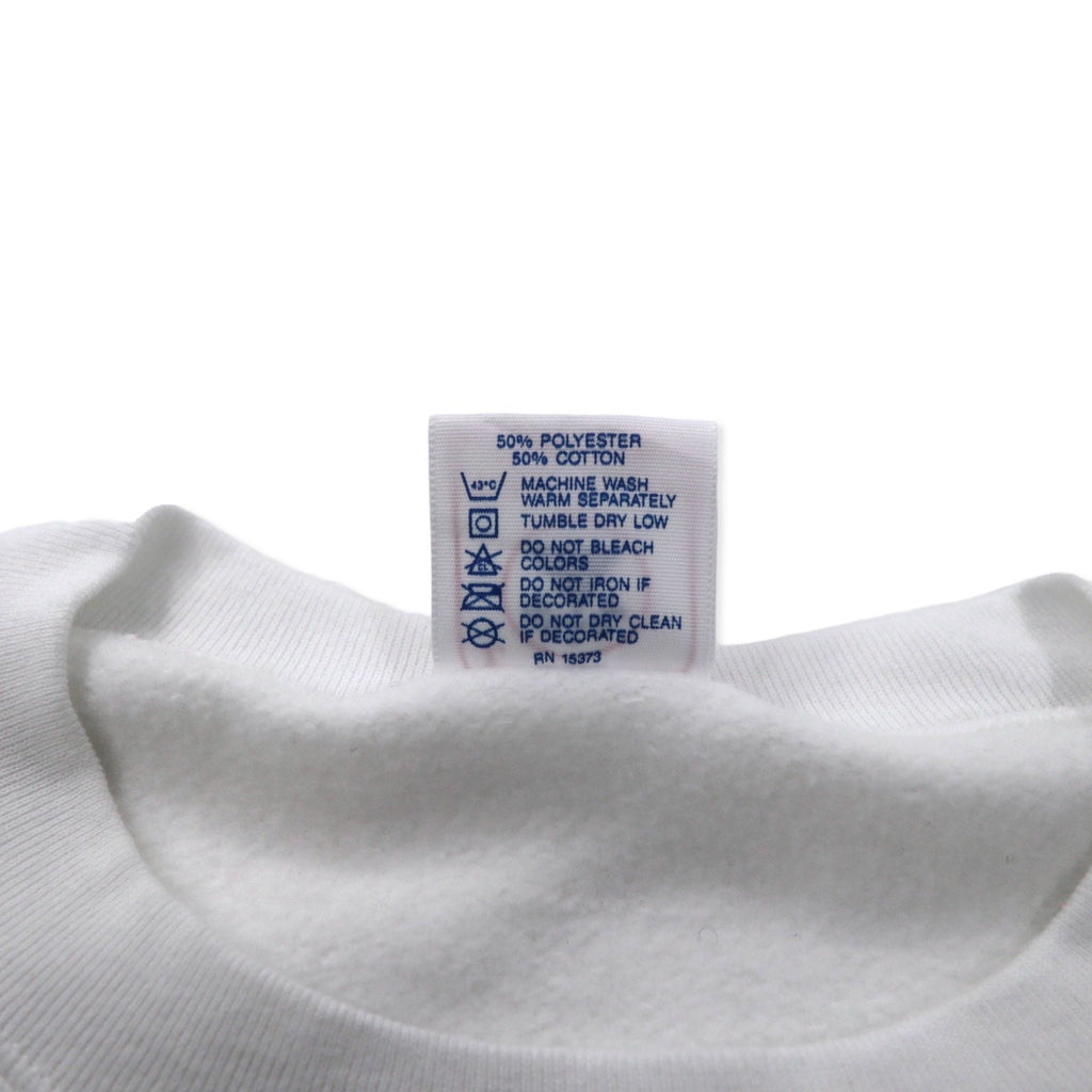 DELTA Made in USA Anni '90 Felpa stampata FIFTY-FIFTY L Bianca Cotone Felpata all'interno MOST VALUABLE DAD
