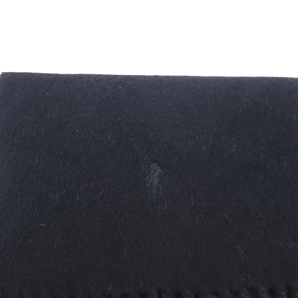 POLO RALPH LAUREN Sciarpa Made in Italy Nera Grigia Ricamo Small Pony