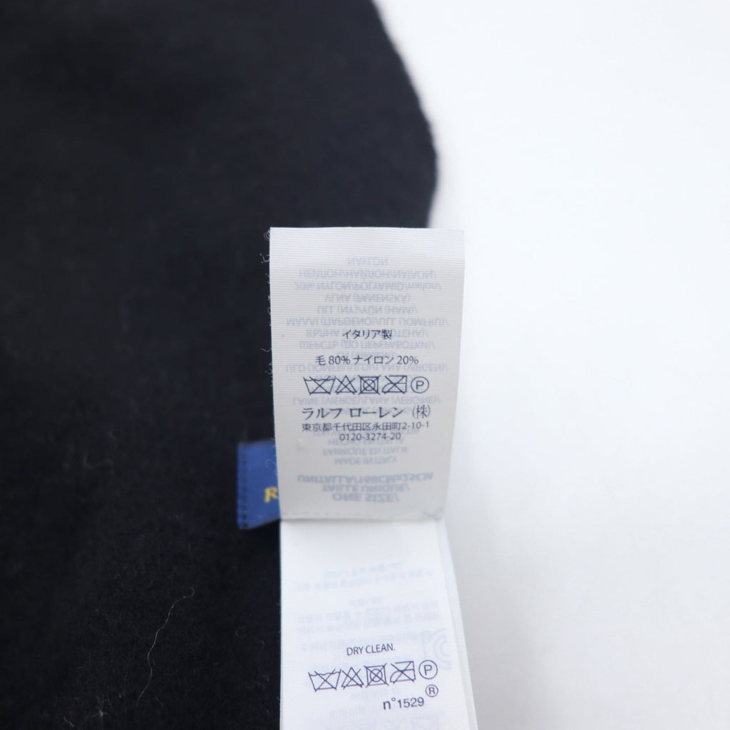 POLO RALPH LAUREN Sciarpa Made in Italy Nera Grigia Ricamo Small Pony