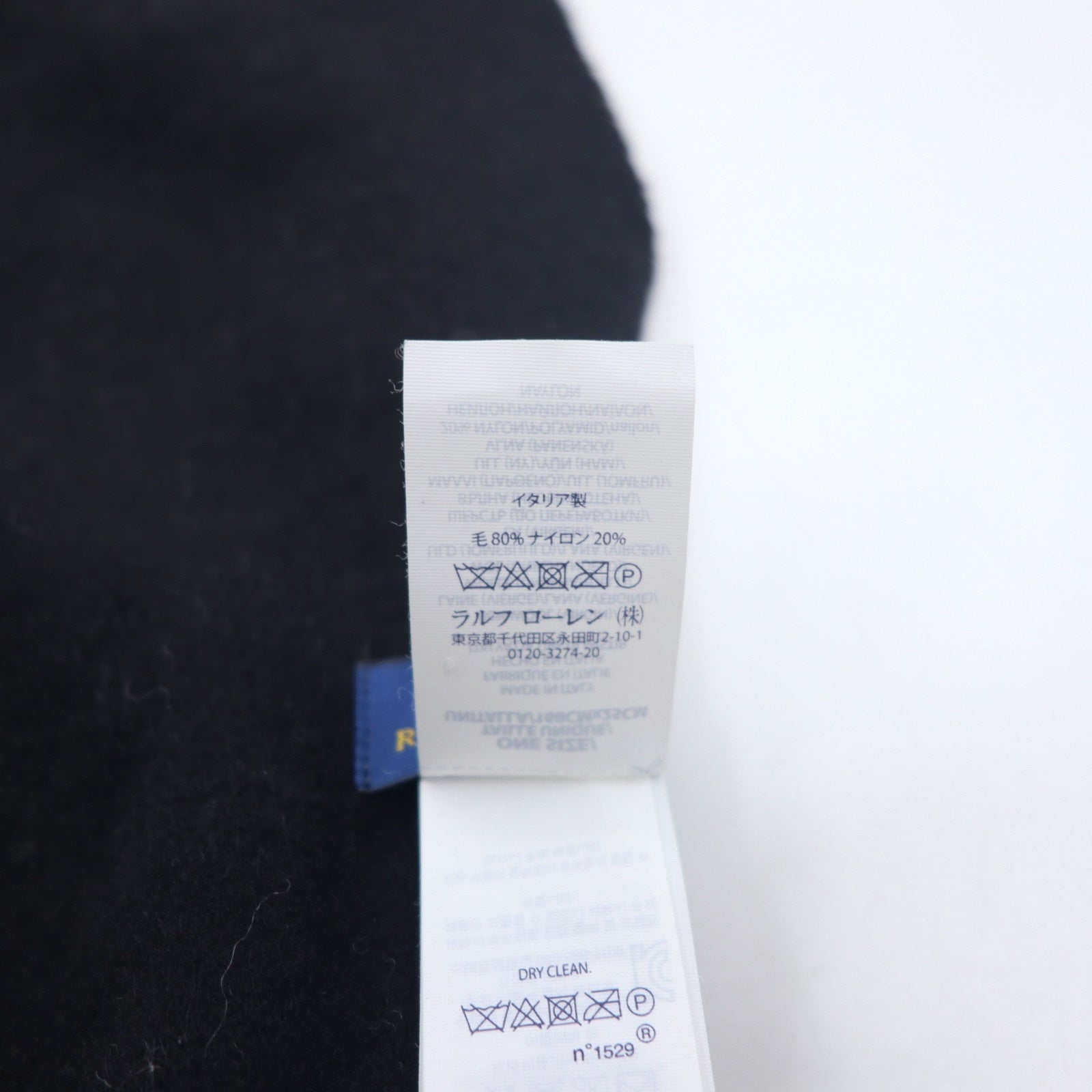 POLO RALPH LAUREN Sciarpa Made in Italy Nera Grigia Ricamo Small Pony