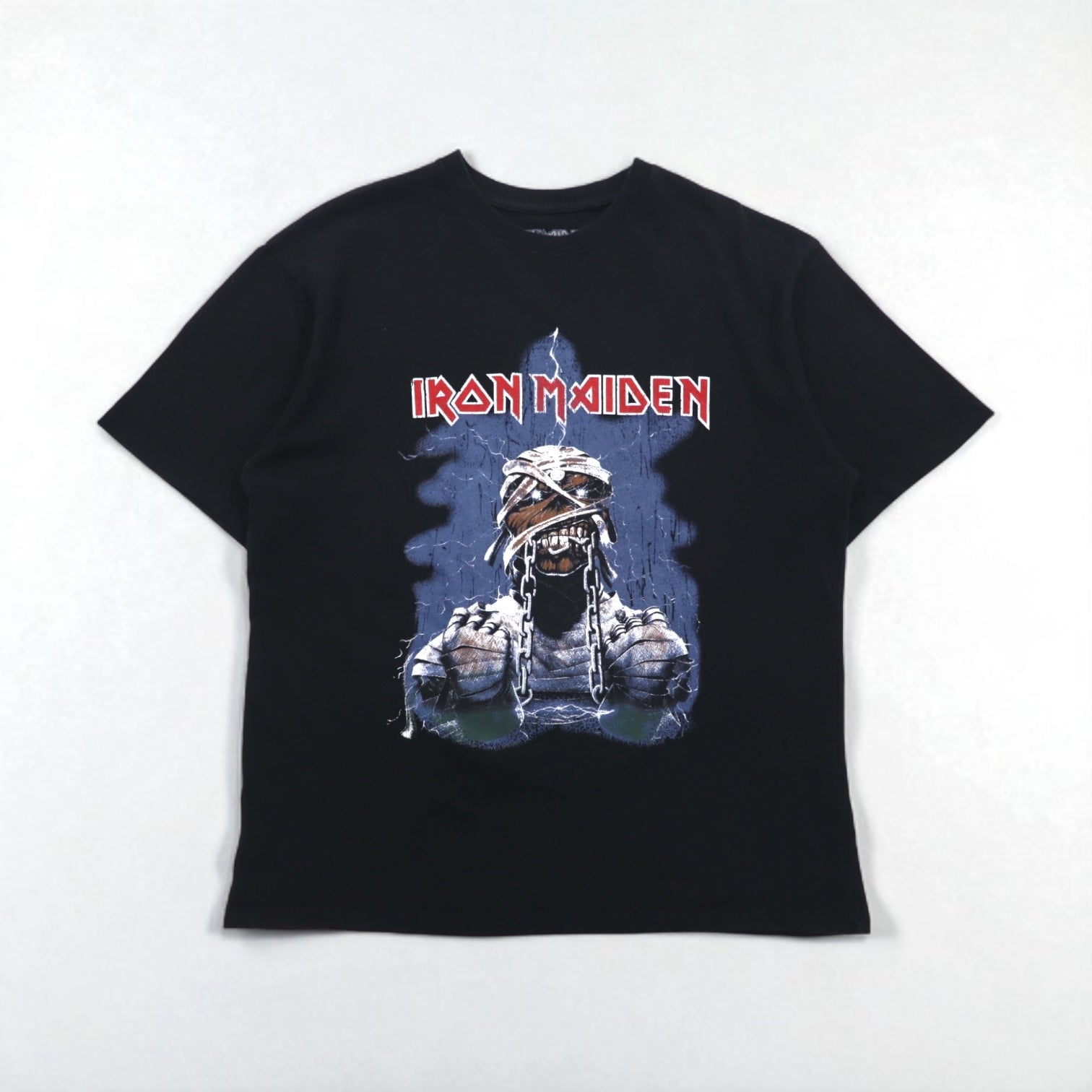 IRON MAIDEN WORLD SLAVERN TOUR 1984-85 T-shirt da rock band, taglia M, nero, stampa fronte-retro, PULL&BEAR, made in Turchia