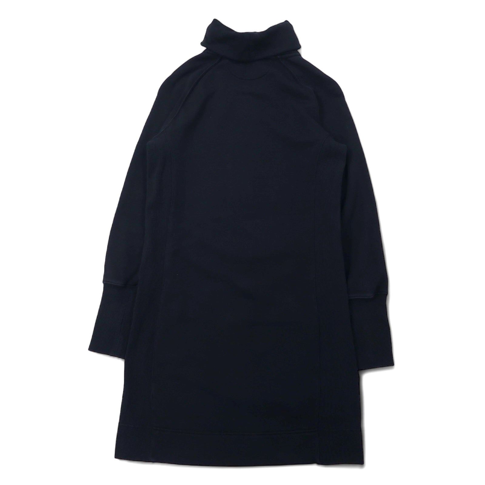 MERRELL Abito in Felpa a Collo Alto S Nero Cotone French Terry Dress Collo a Campana Manica Lunga Tasche JWF25772