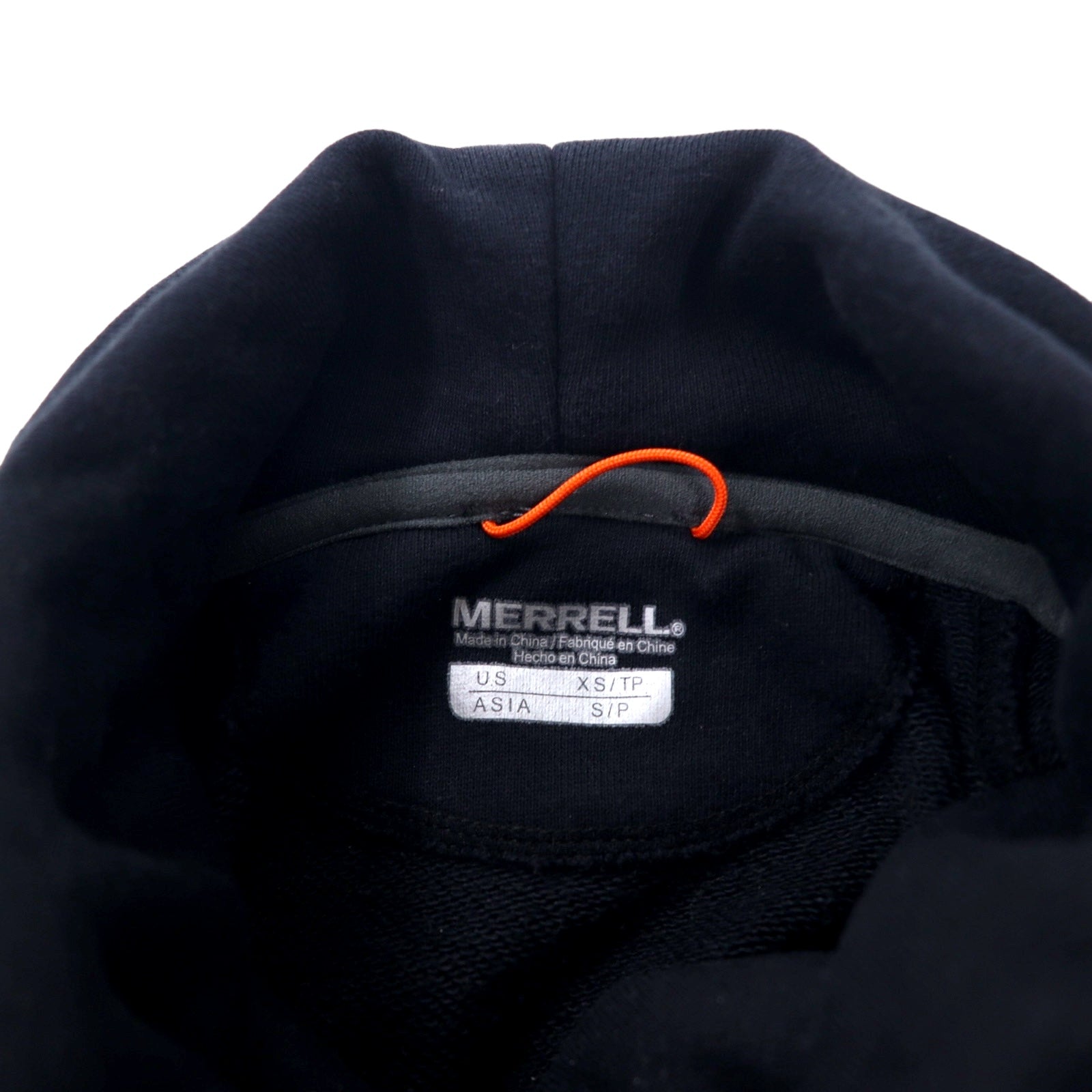 MERRELL Abito in Felpa a Collo Alto S Nero Cotone French Terry Dress Collo a Campana Manica Lunga Tasche JWF25772