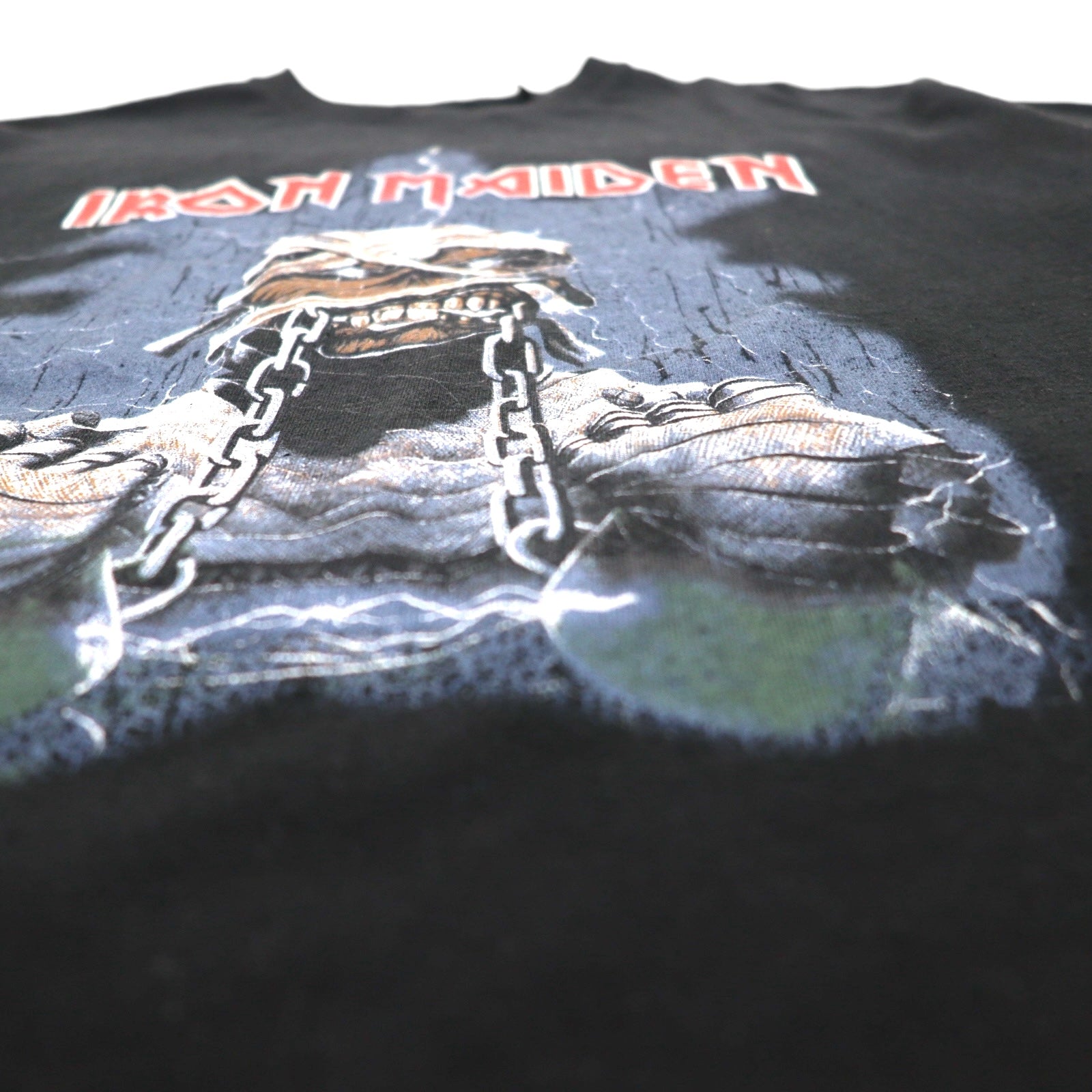 IRON MAIDEN WORLD SLAVERN TOUR 1984-85 T-shirt da rock band, taglia M, nero, stampa fronte-retro, PULL&BEAR, made in Turchia