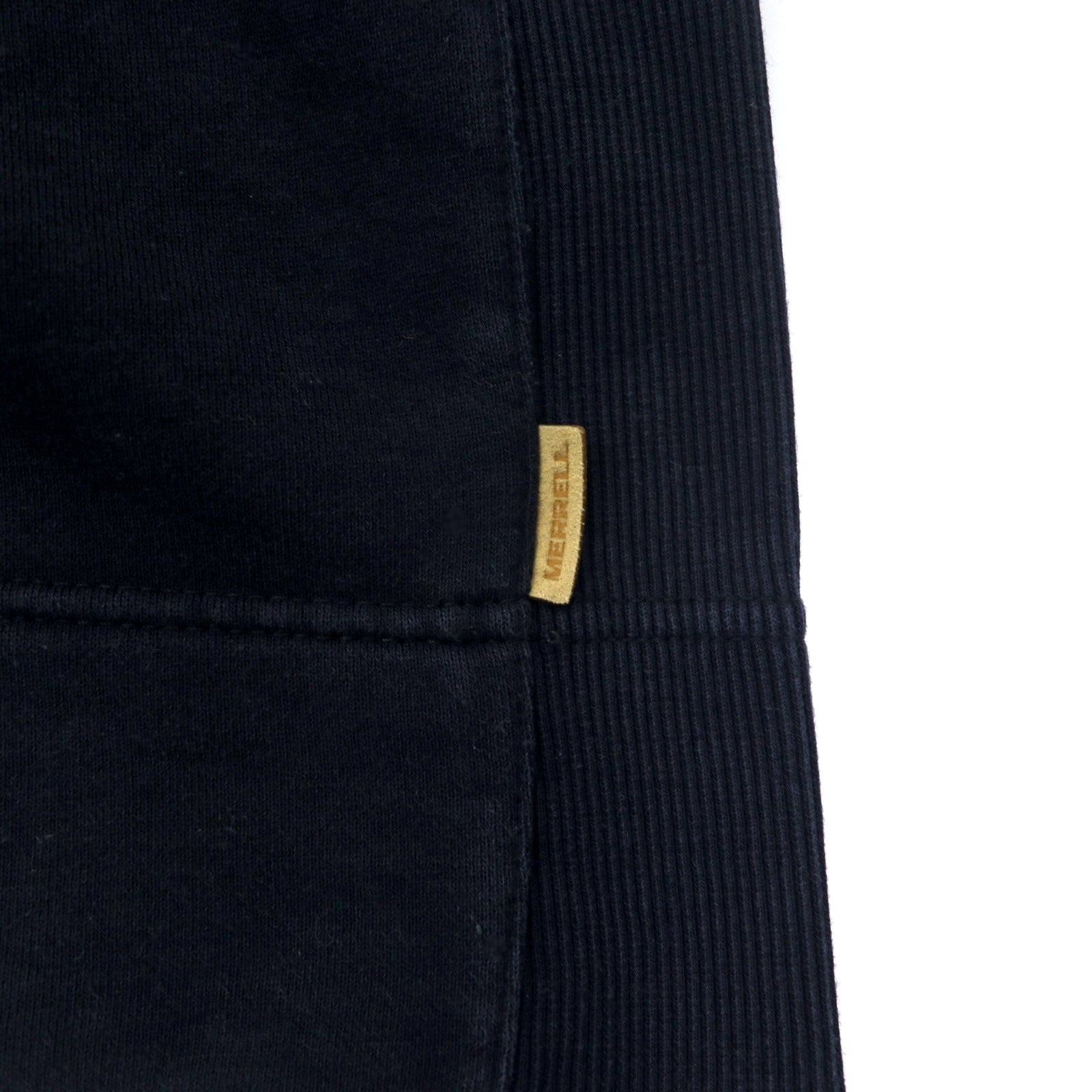 MERRELL Abito in Felpa a Collo Alto S Nero Cotone French Terry Dress Collo a Campana Manica Lunga Tasche JWF25772