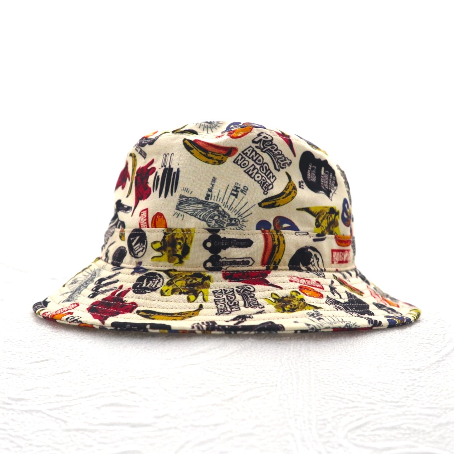 CA4LA × Andy Warhol Andy Warhol Cappello a secchiello TAGLIA UNICA beige fantasia artistica CAW00420 Fatto in Giappone