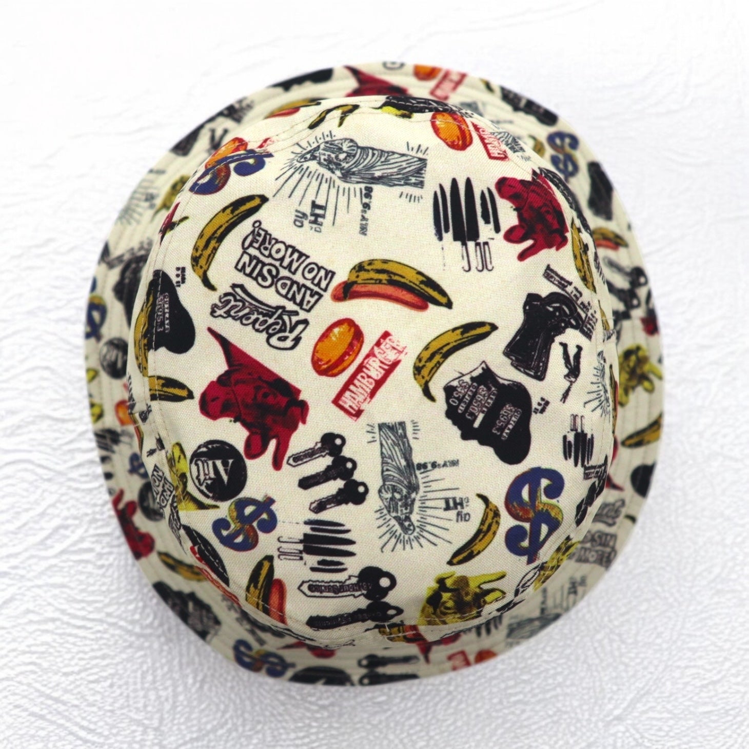CA4LA × Andy Warhol Andy Warhol Cappello a secchiello TAGLIA UNICA beige fantasia artistica CAW00420 Fatto in Giappone
