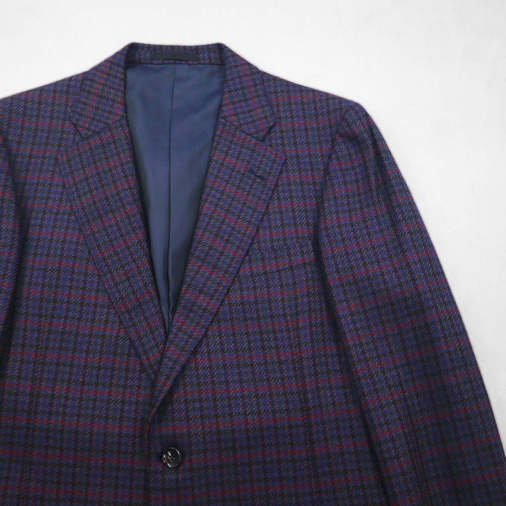 BURBERRY シルク混 テーラードジャケット M チェック PRESTIGE COLLECTION 日本製