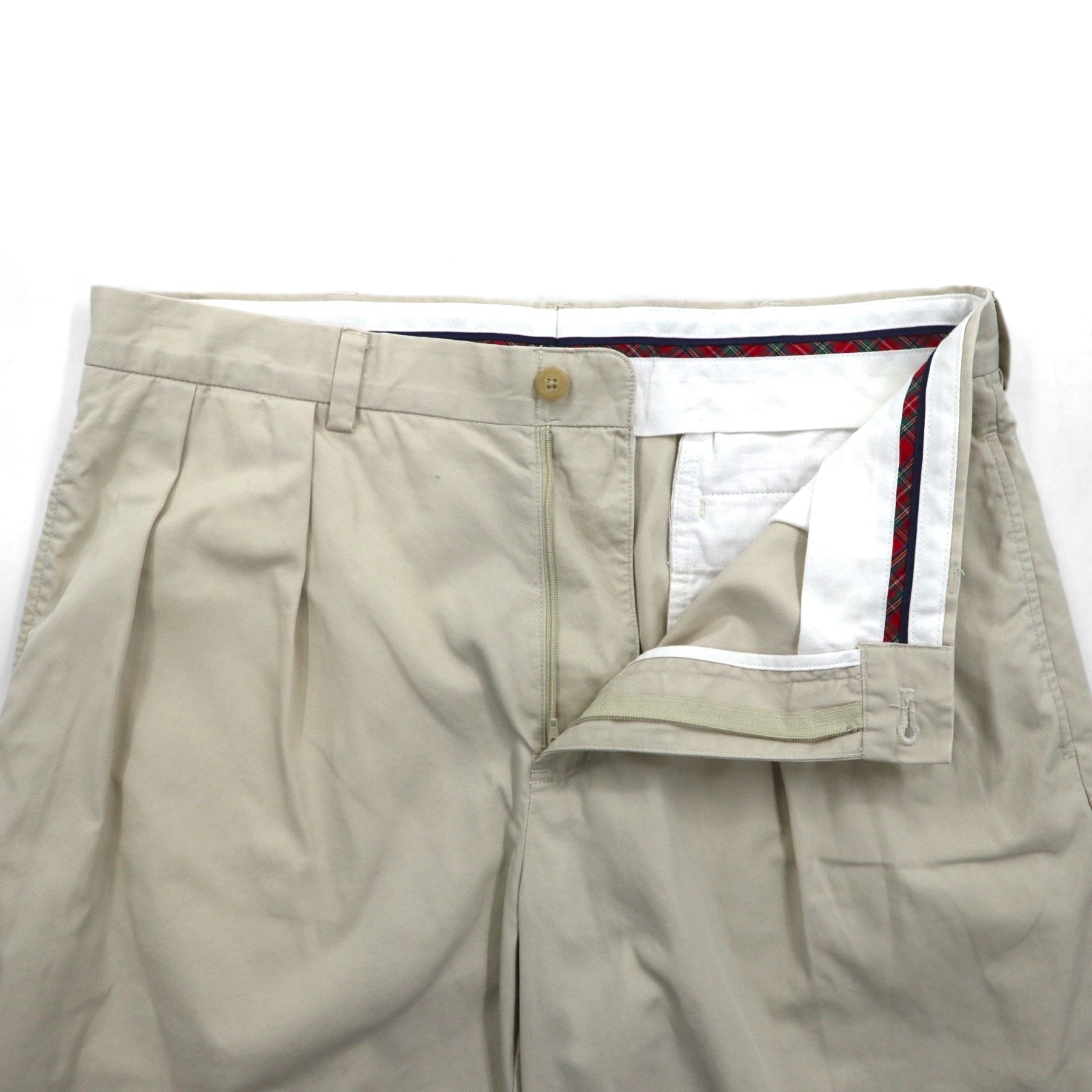 POLO GOLF RALPH LAUREN 90年代 ポロチノ 2タック チノ ショートパンツ ハーフパンツ L ベージュ コットン