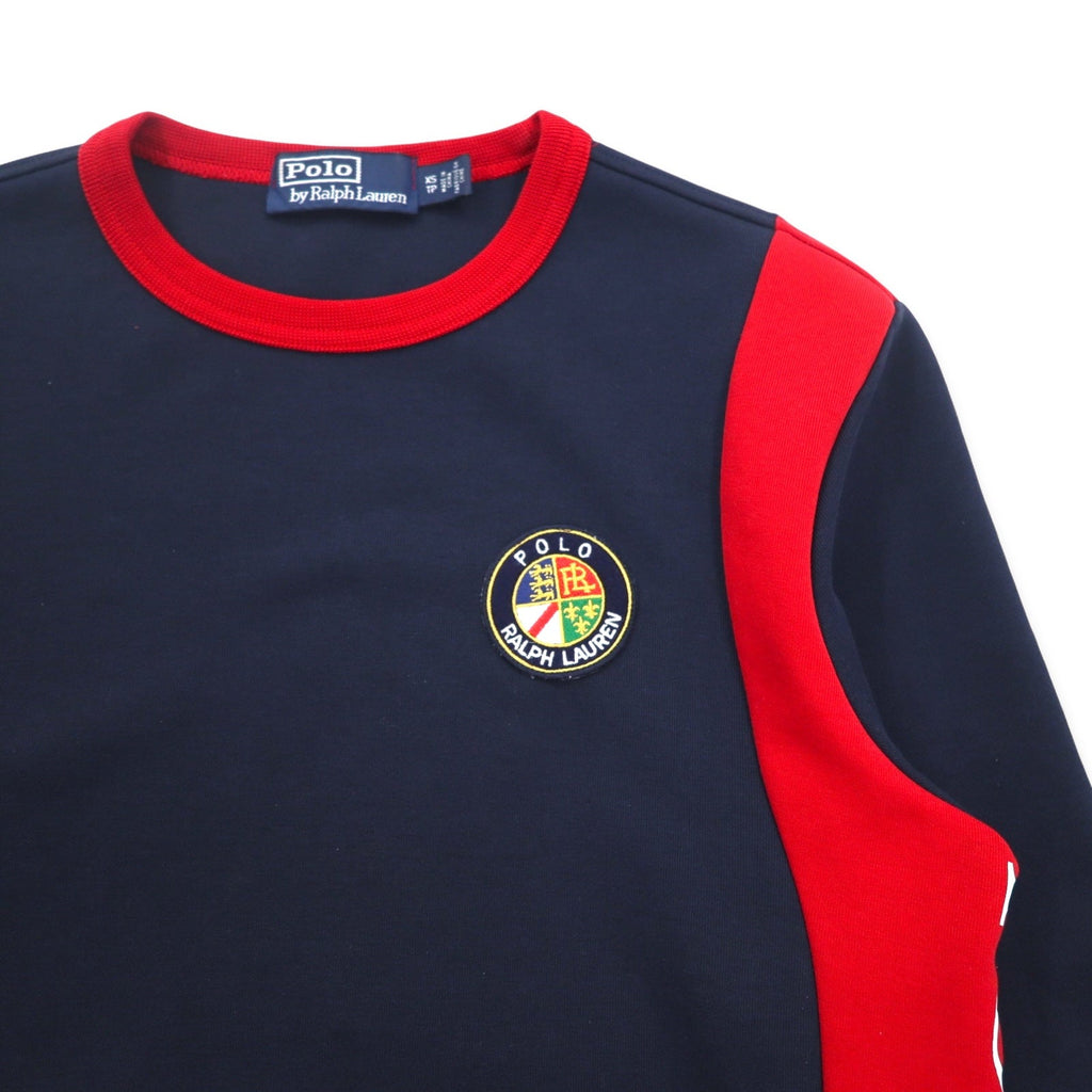 Polo by Ralph Lauren Felpa girocollo XS blu navy rossa cotone con stampa sul retro