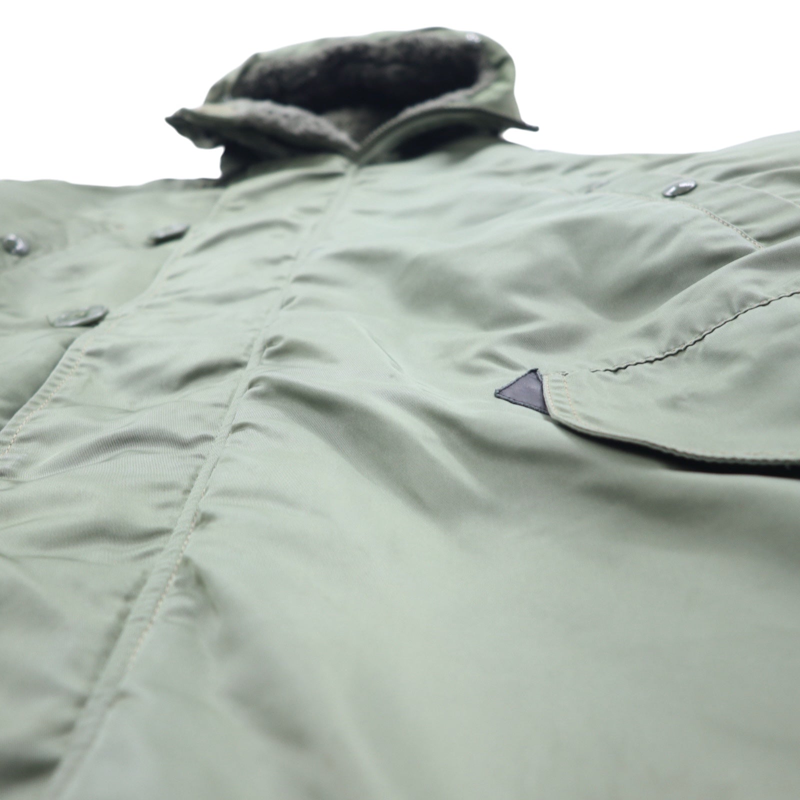 ALPHA INDUSTRIES INC N-3B フライトジャケット M カーキ ポリエステル ドローコード ファー着脱可能 MIL-J-6279