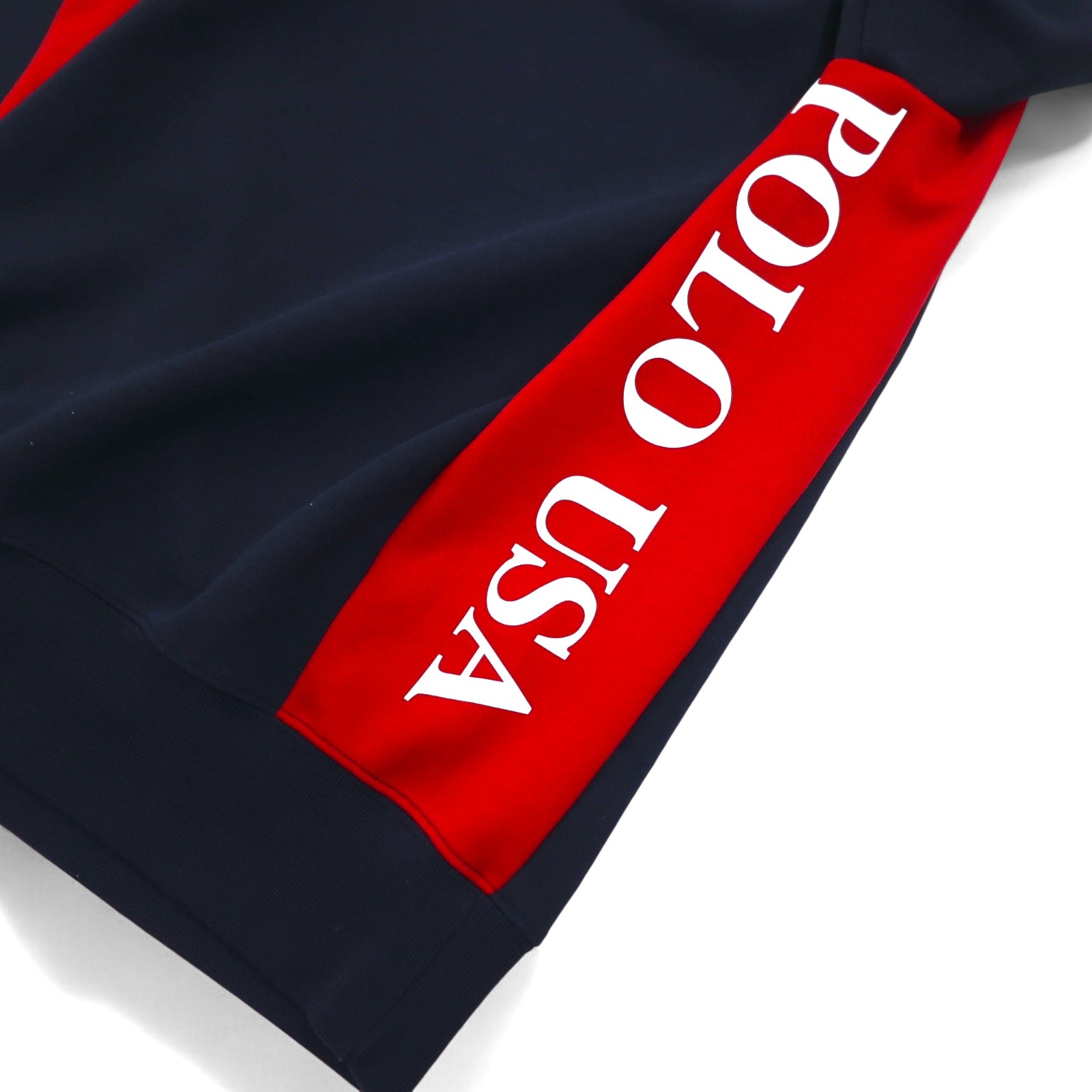 Polo by Ralph Lauren Felpa girocollo XS blu navy rossa cotone con stampa sul retro