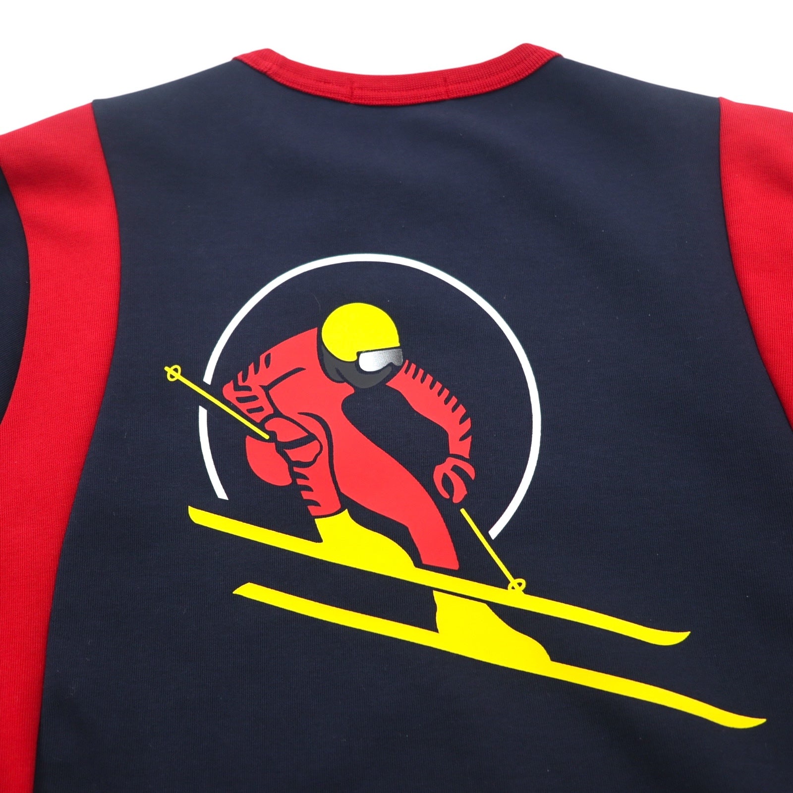 Polo by Ralph Lauren Felpa girocollo XS blu navy rossa cotone con stampa sul retro