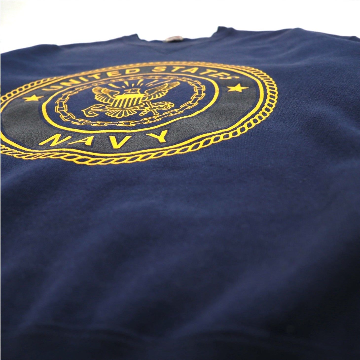 Vintage Anni '90 USA Made US NAVY Felpa SOFFE XL Navy Stampa su due lati Militare
