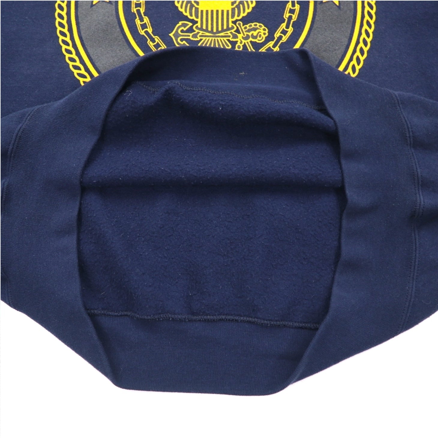 Vintage Anni '90 USA Made US NAVY Felpa SOFFE XL Navy Stampa su due lati Militare