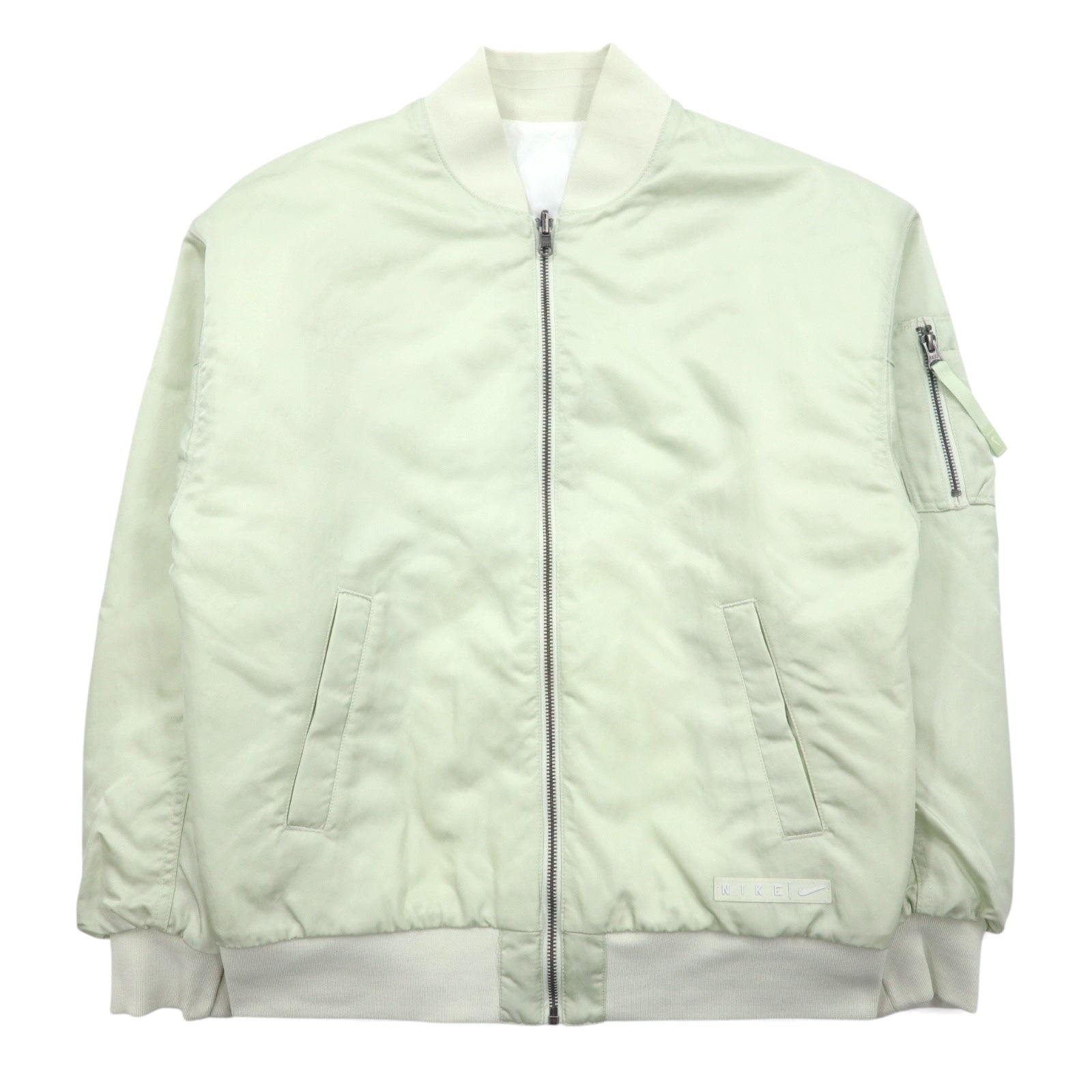 NIKE Sportswear Essential Reversibile MA-1 Giacca Varsity Bomber Giubbotto Aviatore XS Bianco Verde Nylon Trapuntato FN3168-020