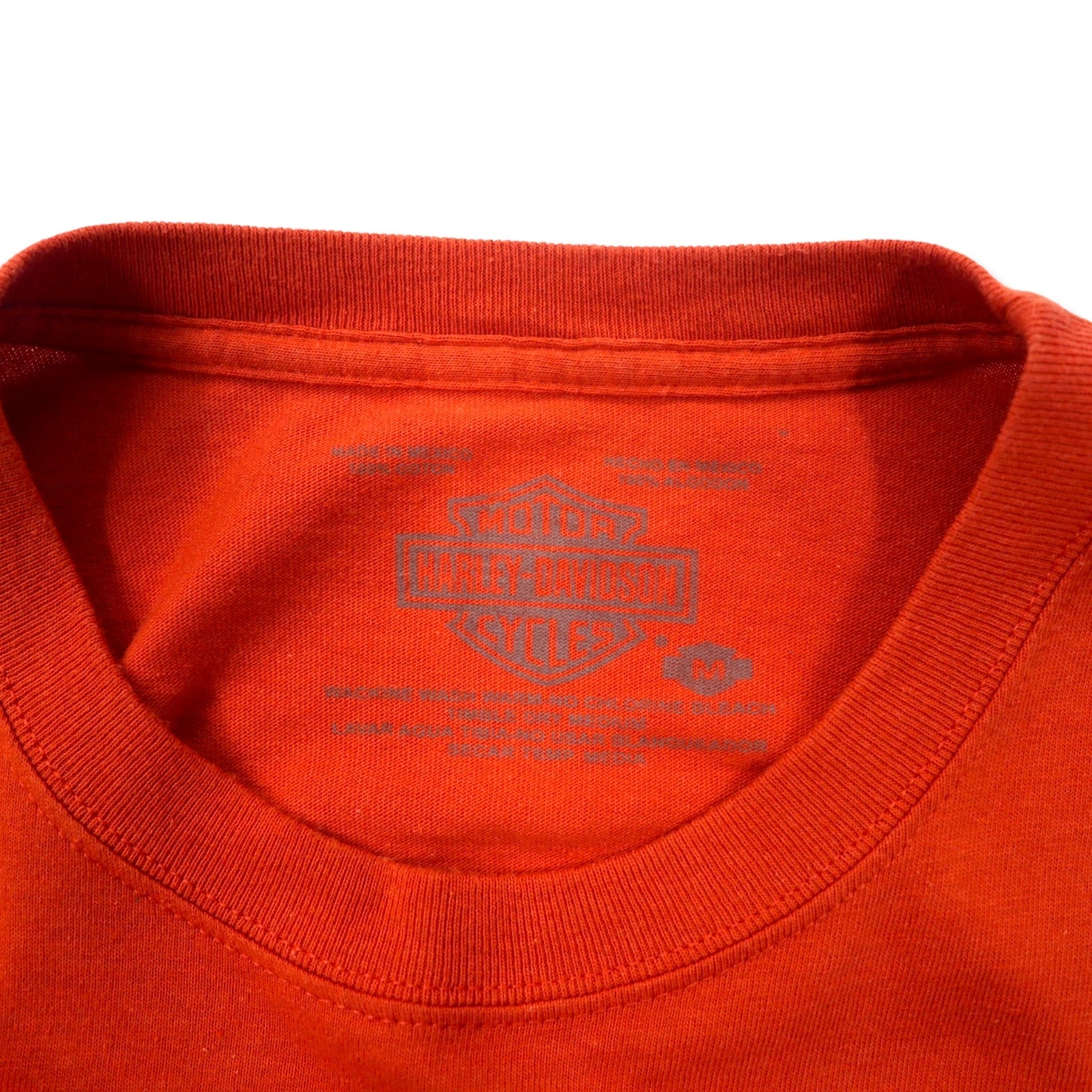 T-shirt HARLEY DAVIDSON con stampa logo, taglia M, arancione, cotone, CANCUN MEXICO, Made in Mexico