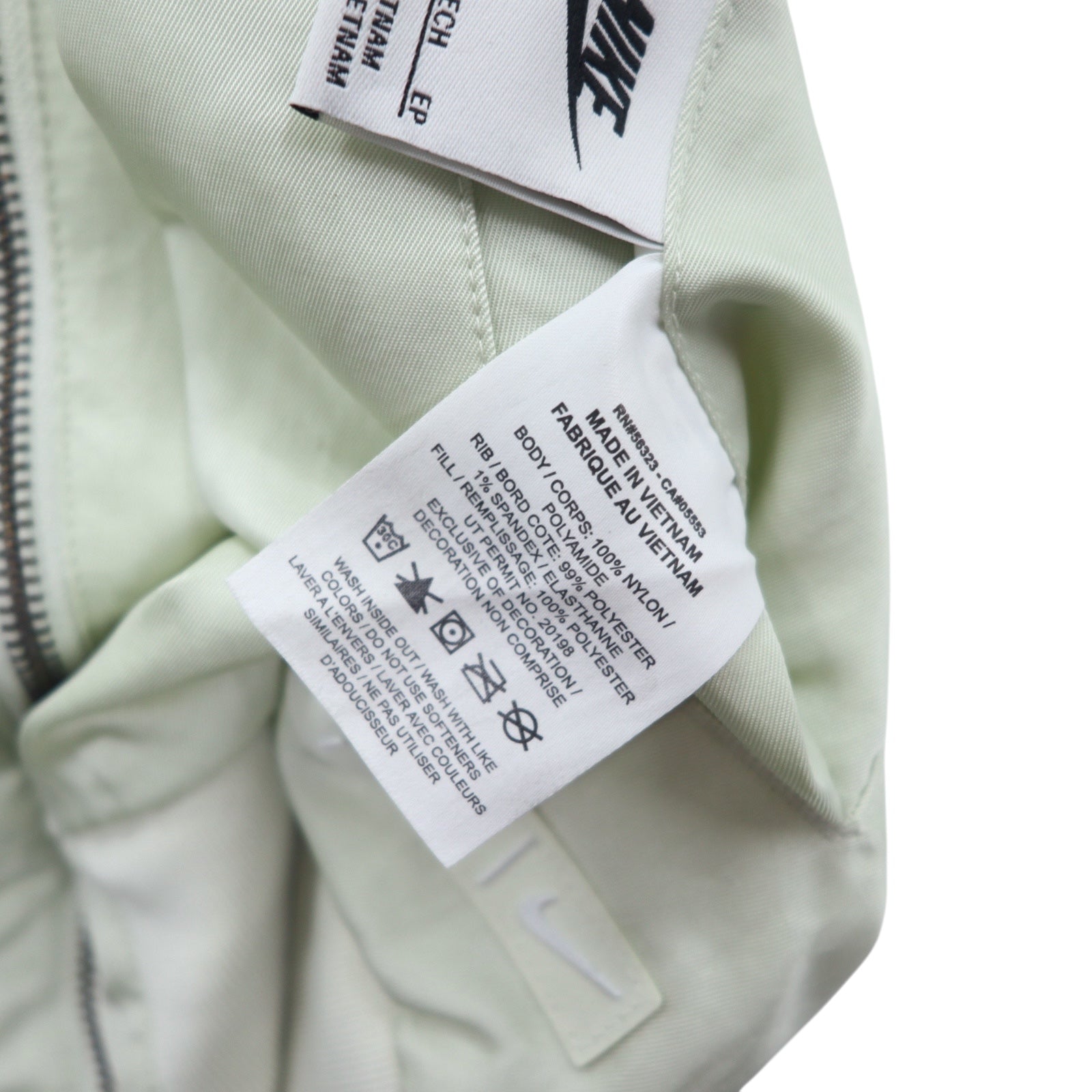 NIKE Sportswear Essential Reversibile MA-1 Giacca Varsity Bomber Giubbotto Aviatore XS Bianco Verde Nylon Trapuntato FN3168-020
