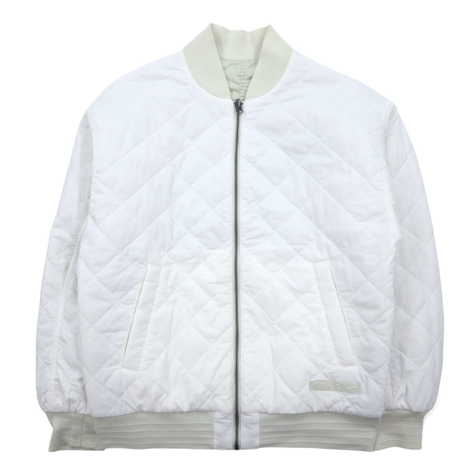 NIKE Sportswear Essential Reversibile MA-1 Giacca Varsity Bomber Giubbotto Aviatore XS Bianco Verde Nylon Trapuntato FN3168-020