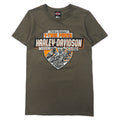 HARLEY DAVIDSON ロゴプリント Tシャツ S カーキ コットン FLORIDA